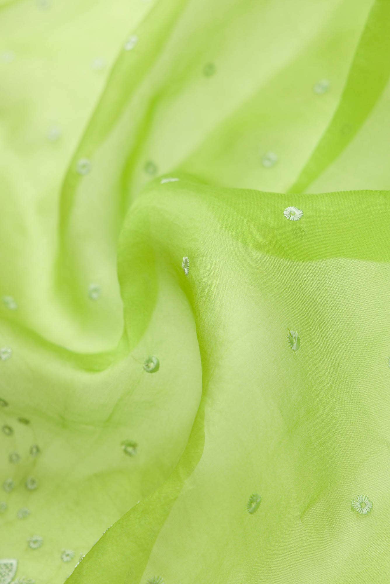 Lovelace Green floral design saree from Embroidered Romance Collection by Nalli