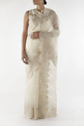 Lovelace Cream floral design saree from Embroidered Romance Collection by Nalli