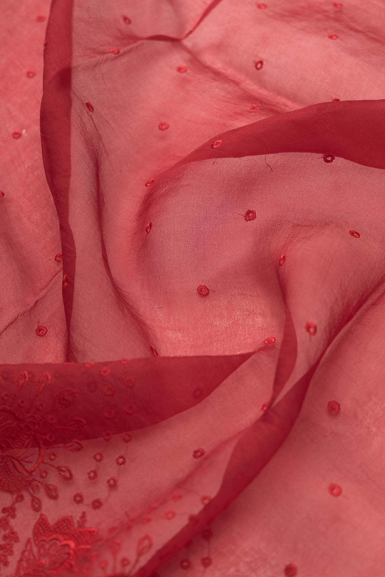 Lovelace Maroon floral design saree from Embroidered Romance Collection by Nalli