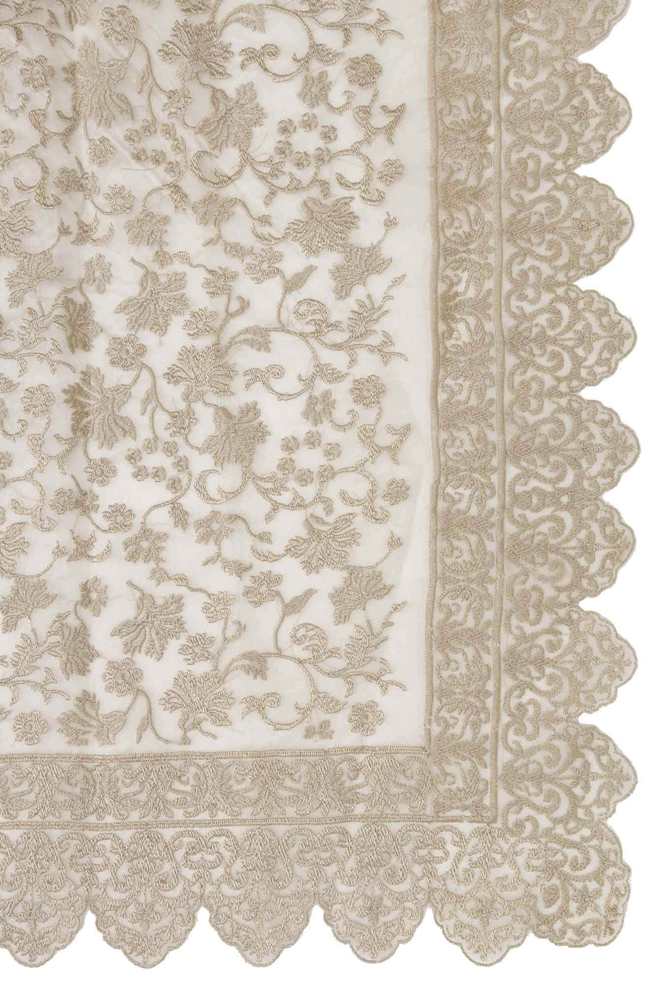 Iris waltz Cream floral design saree from Embroidered Romance Collection by Nalli