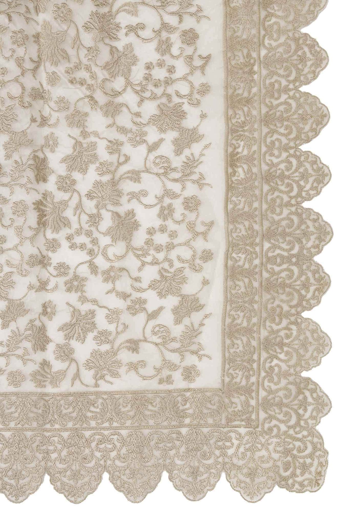 Iris waltz Cream floral design saree from Embroidered Romance Collection by Nalli