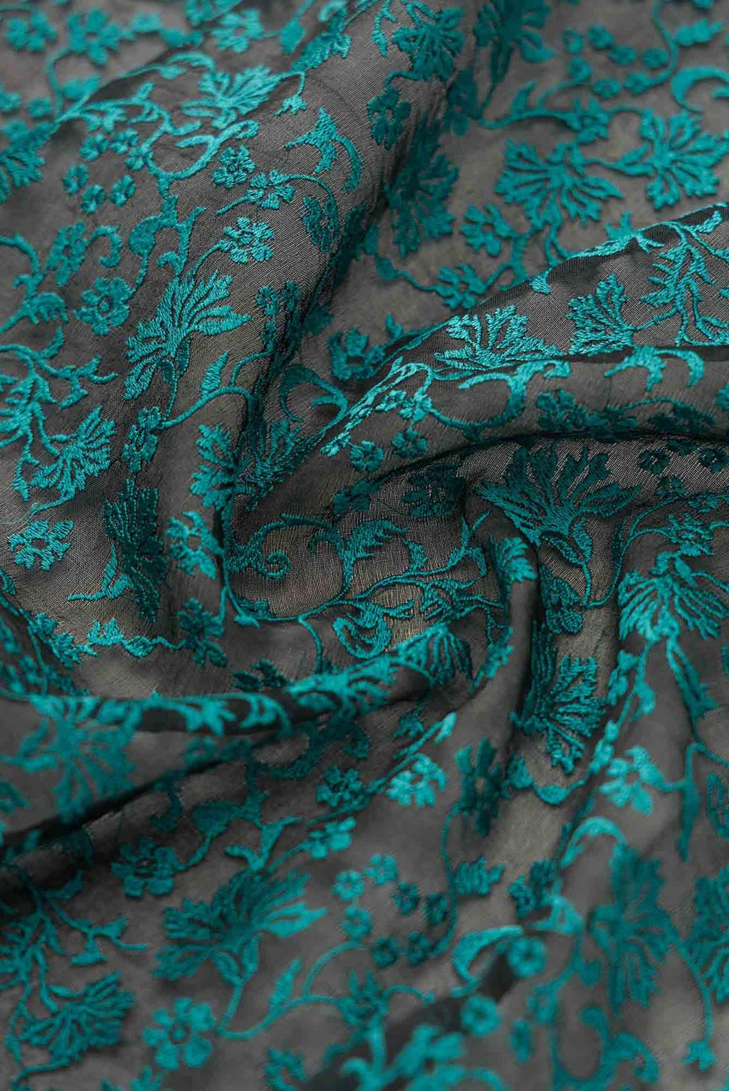 Iris waltz Black floral design saree from Embroidered Romance Collection by Nalli