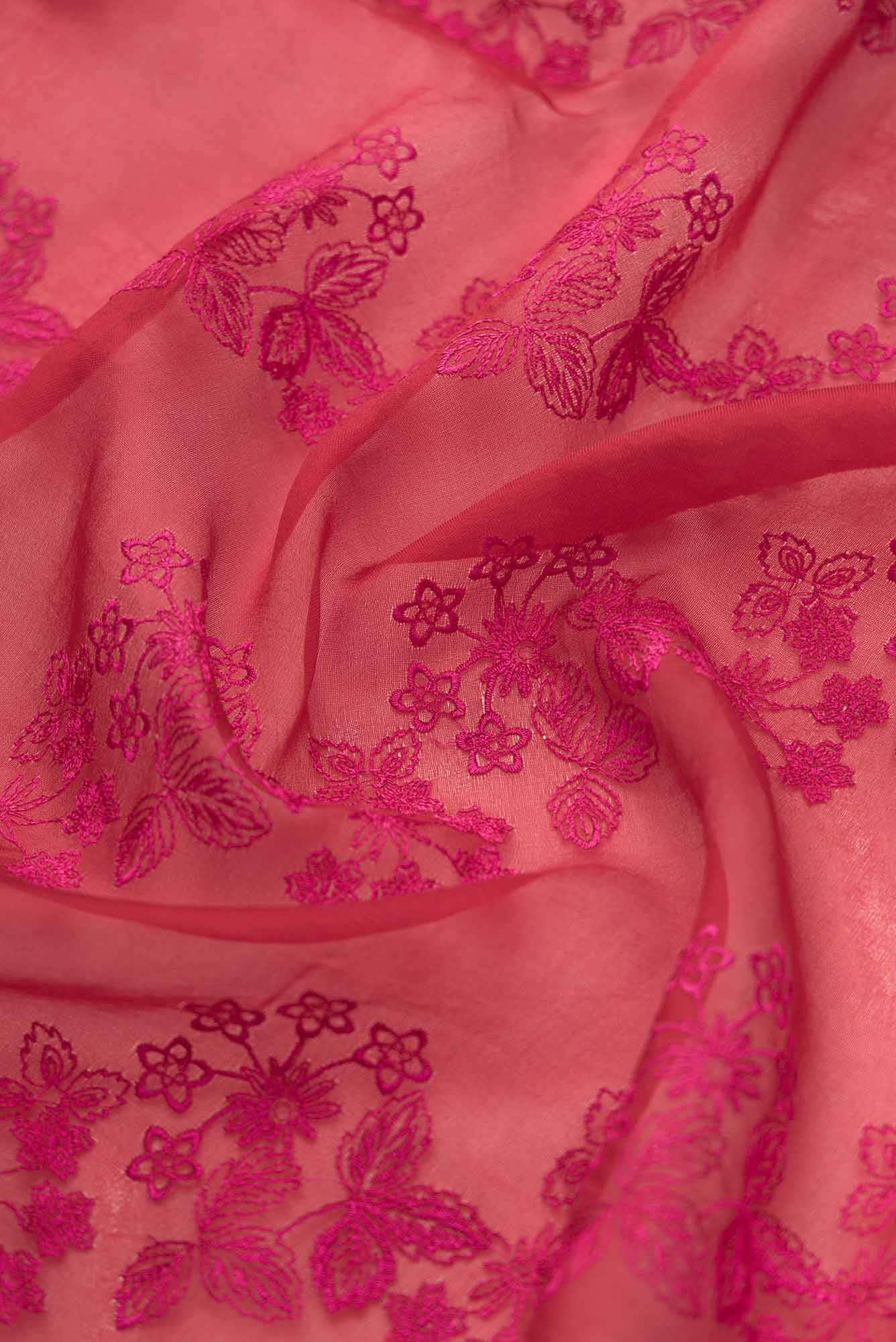 Bella Red floral design saree from Embroidered Romance Collection by Nalli