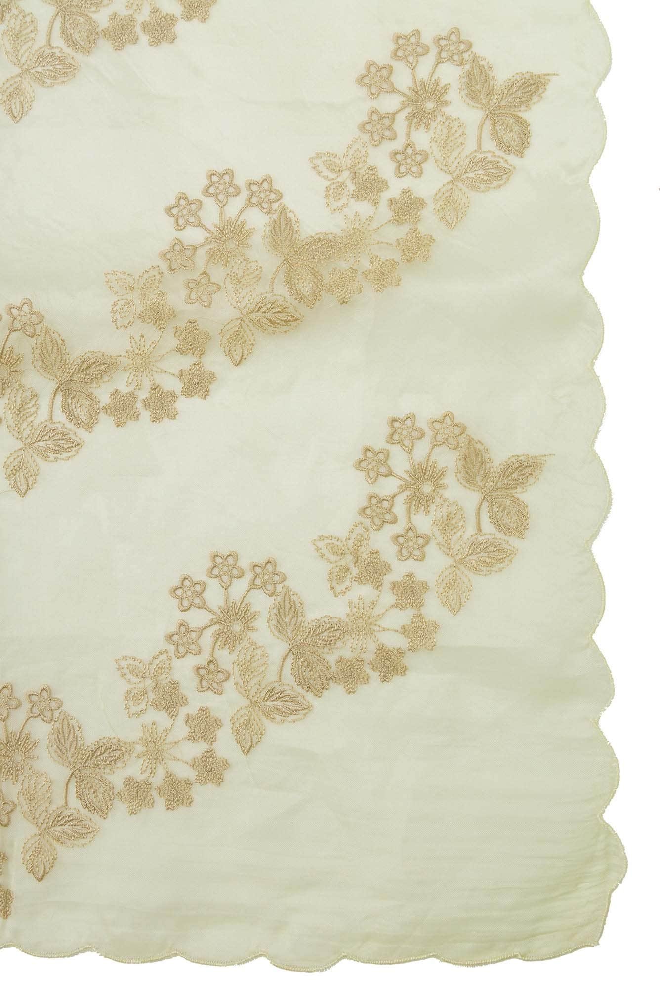 Bella Cream floral design saree from Embroidered Romance Collection by Nalli