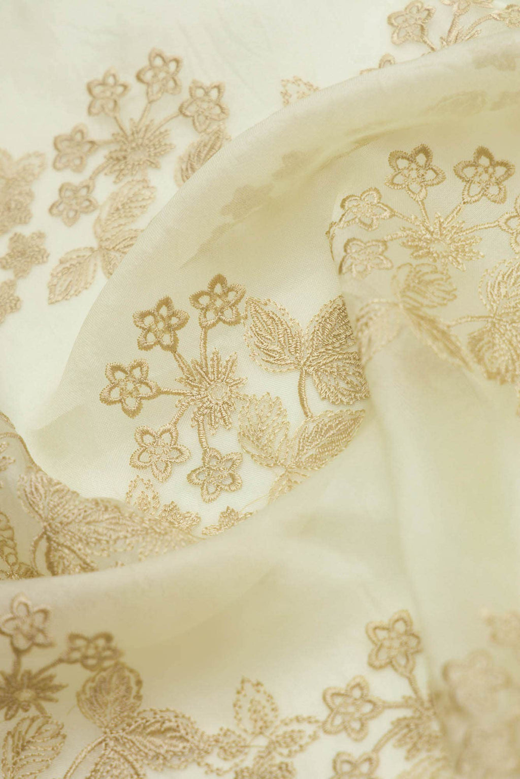 Bella Cream floral design saree from Embroidered Romance Collection by Nalli