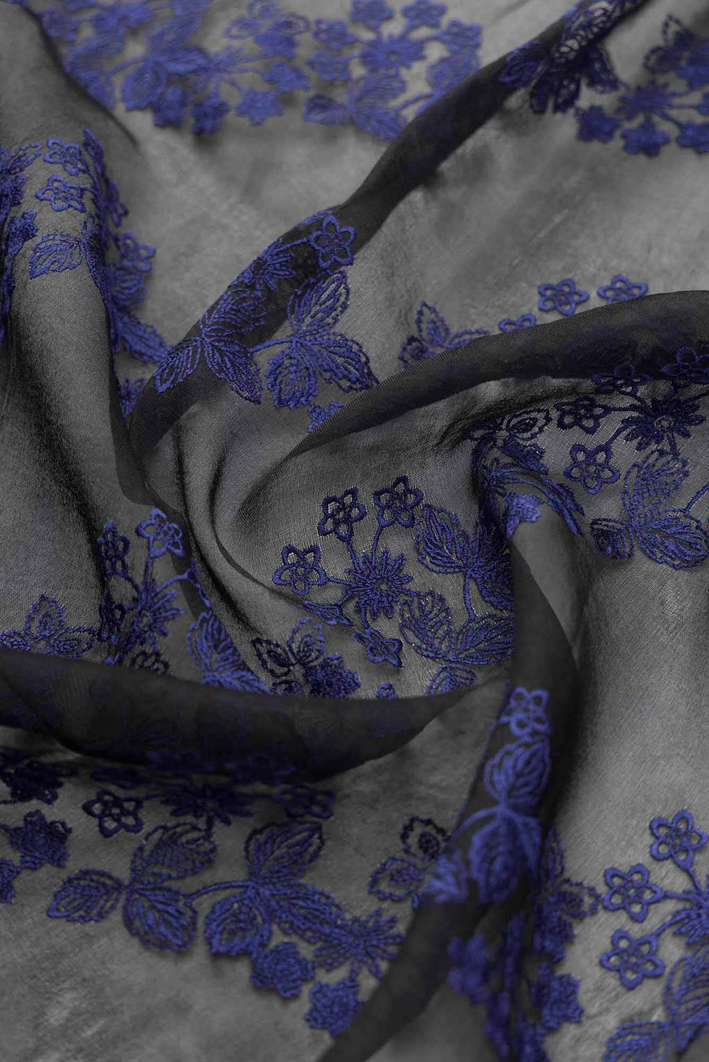 Bella Black floral design saree from Embroidered Romance Collection by Nalli