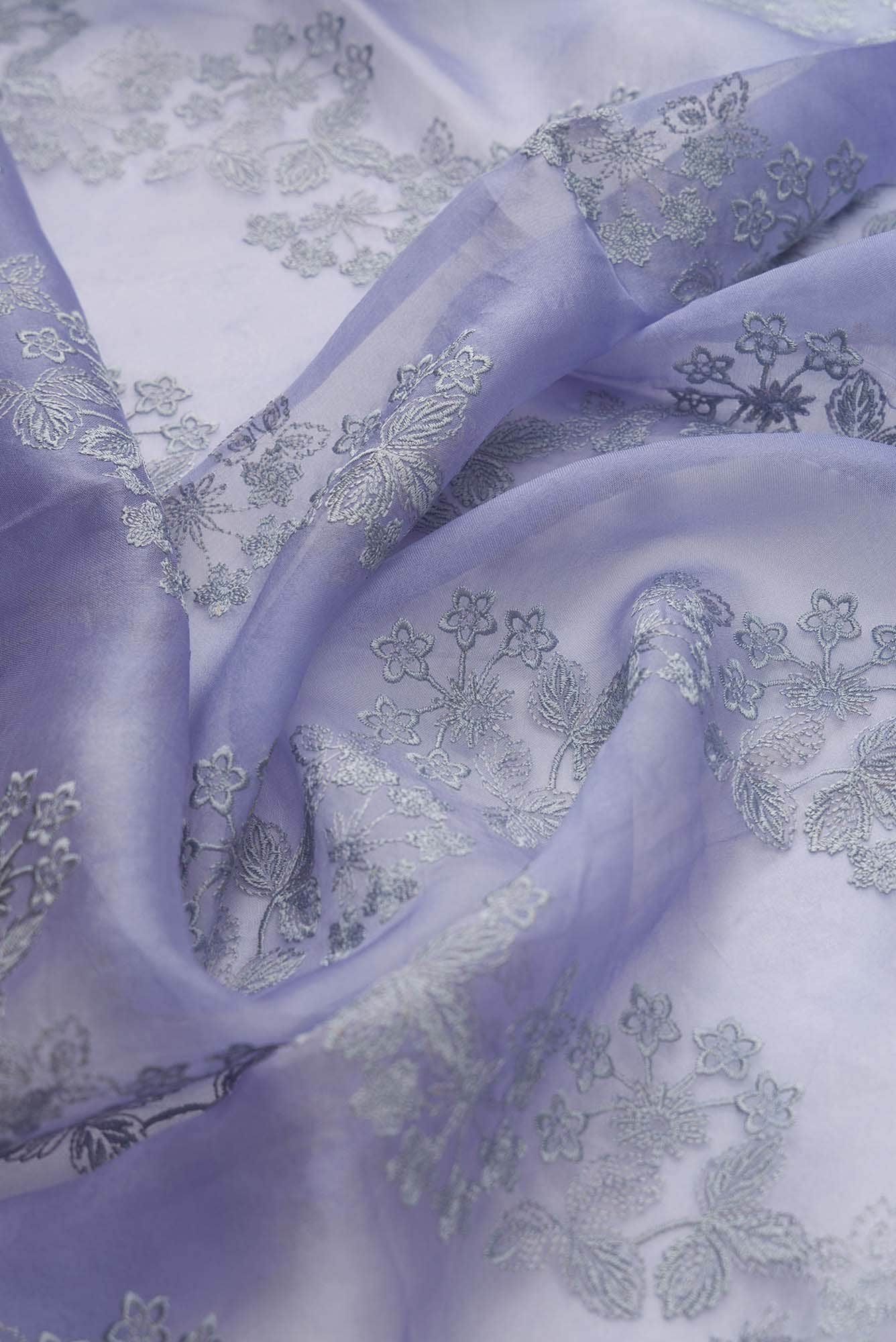 Bella Blue floral design saree from Embroidered Romance Collection by Nalli