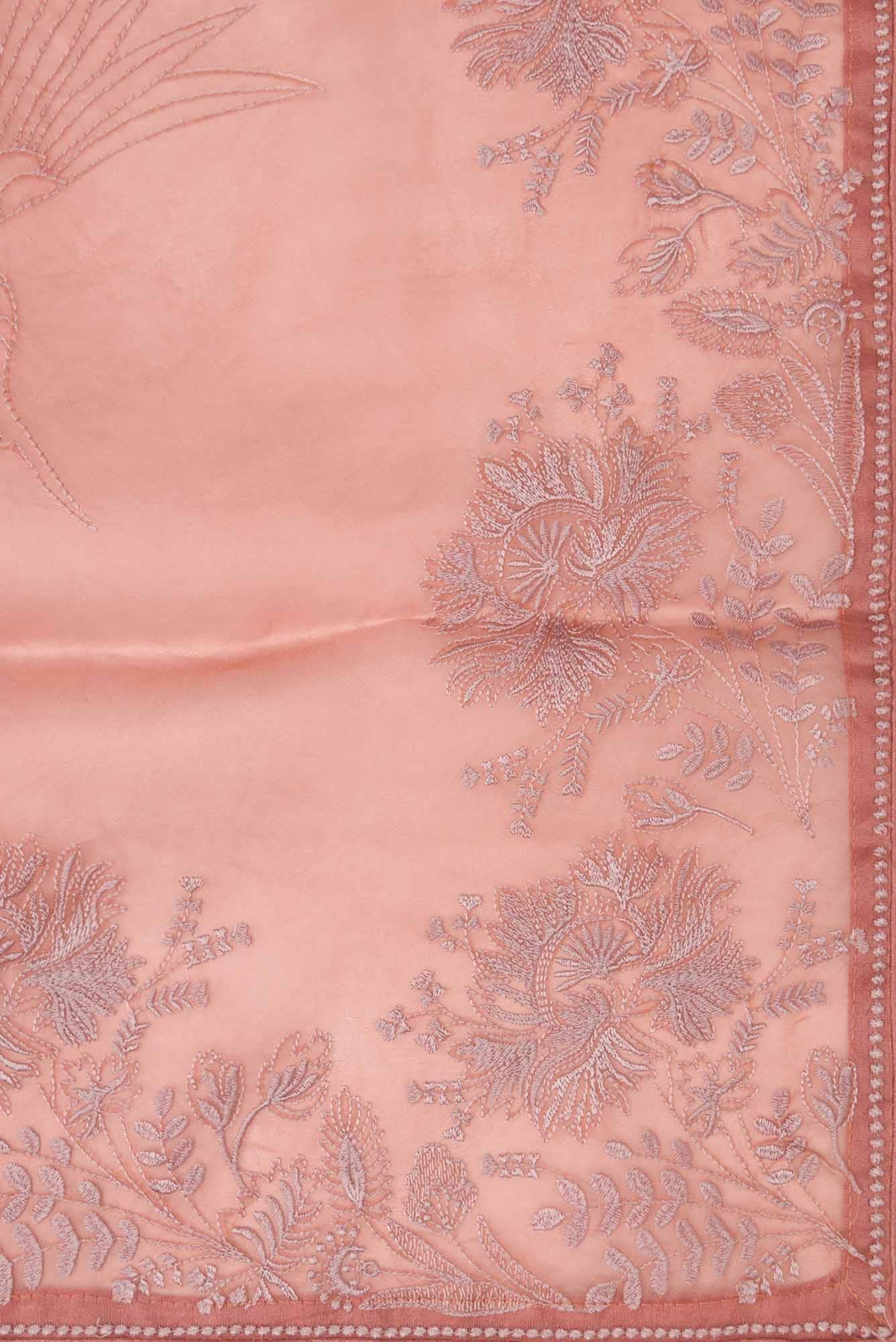 Asteracea Rose Gold floral design saree from Embroidered Romance Collection by Nalli