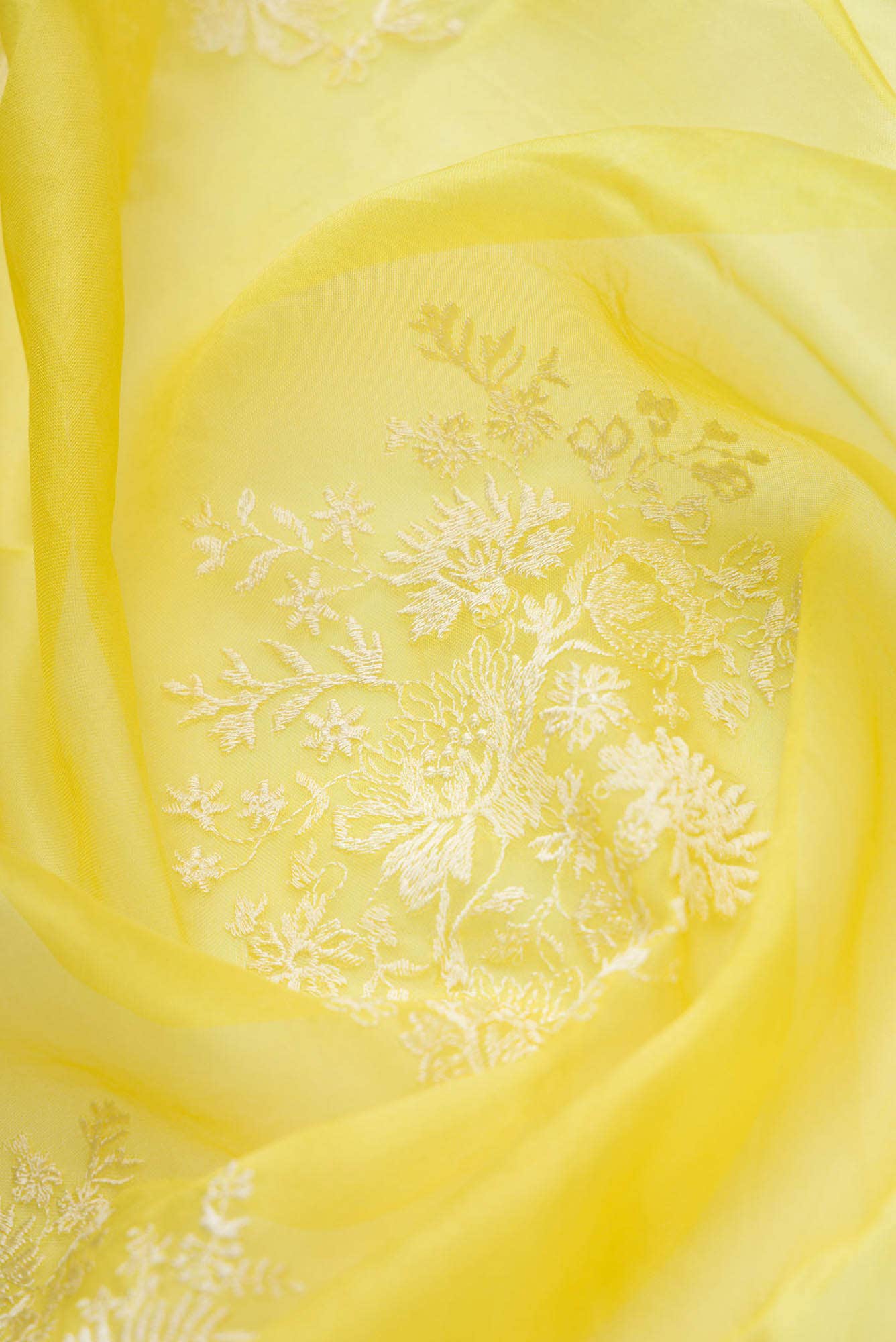 Minerva Yellow floral design saree from Embroidered Romance Collection by Nalli