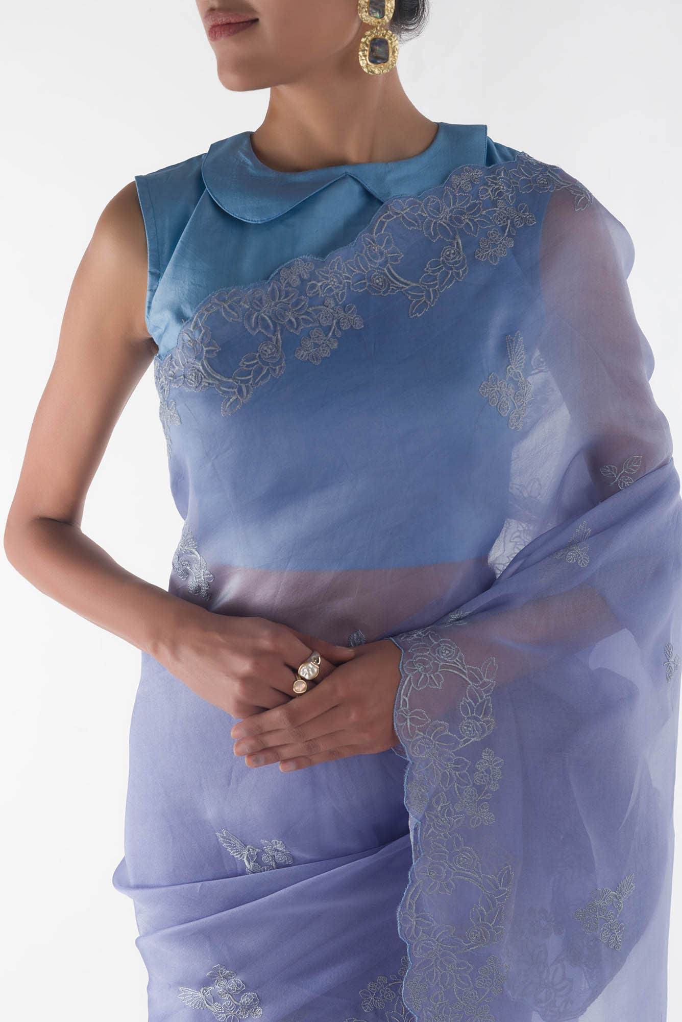 Day dreams Lilac  floral design saree from Embroidered Romance Collection by Nalli
