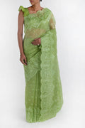 Passion Paradise Green floral design saree from Embroidered Romance Collection by Nalli