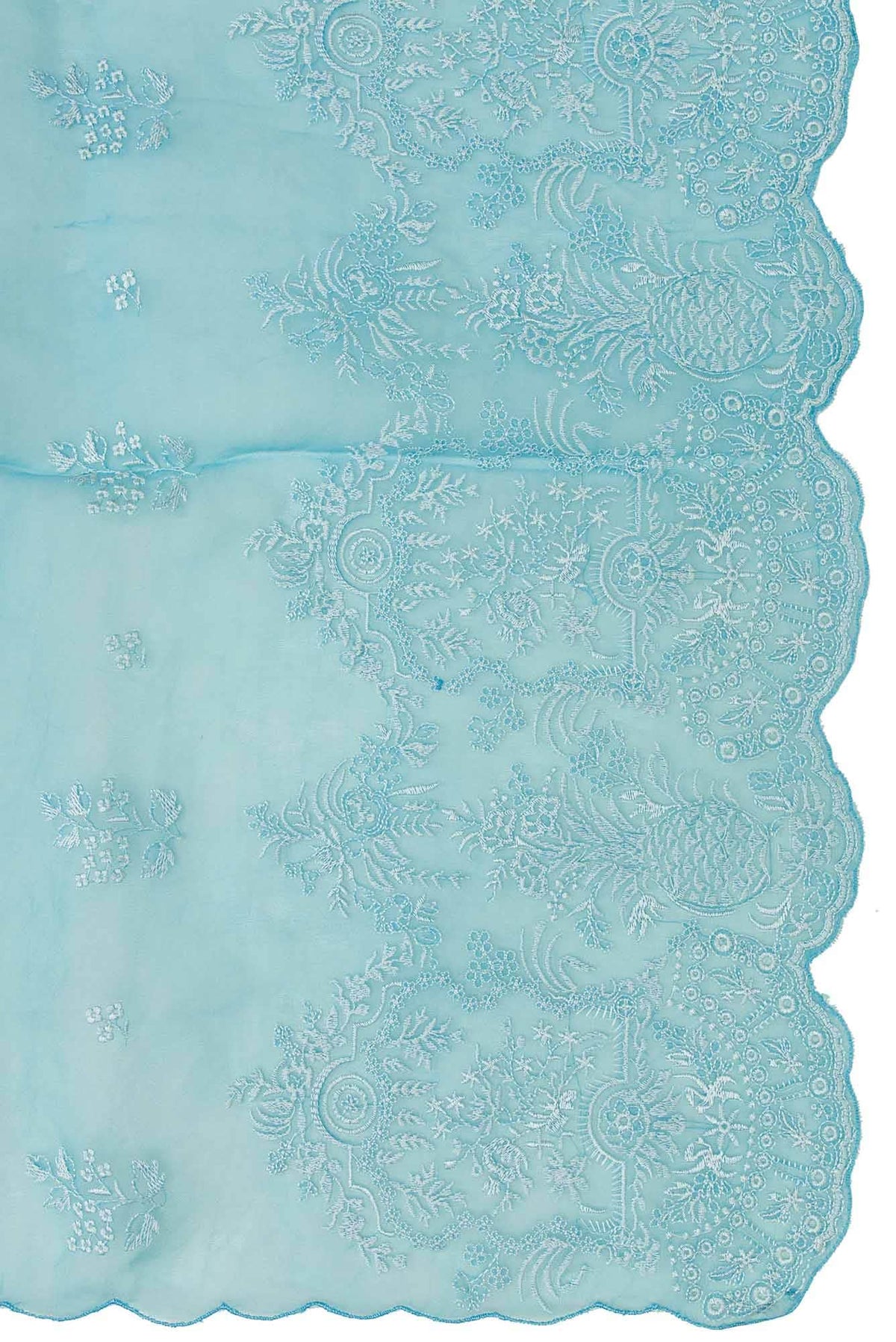Passion Paradise Blue floral design saree from Embroidered Romance Collection by Nalli