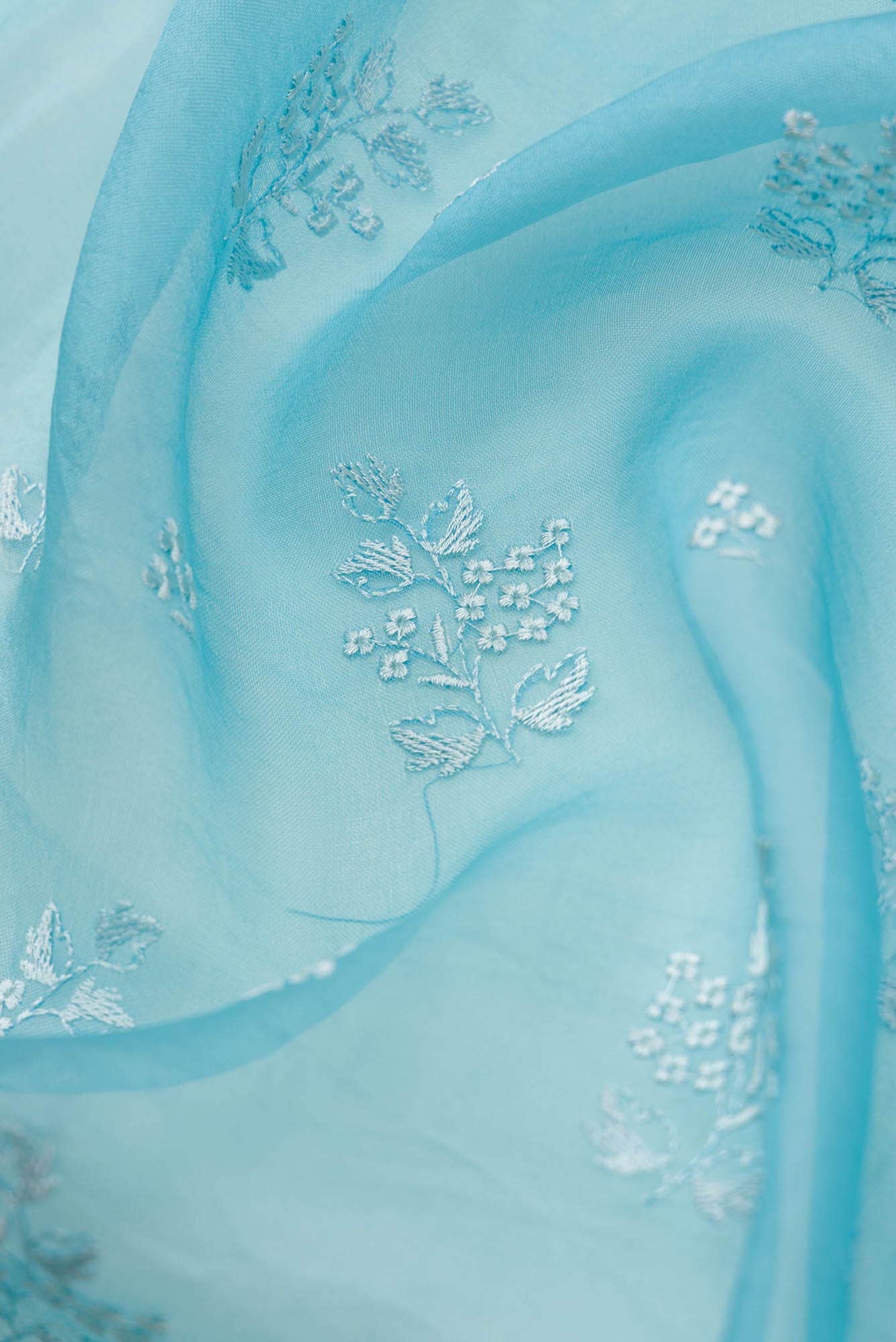 Passion Paradise Blue floral design saree from Embroidered Romance Collection by Nalli