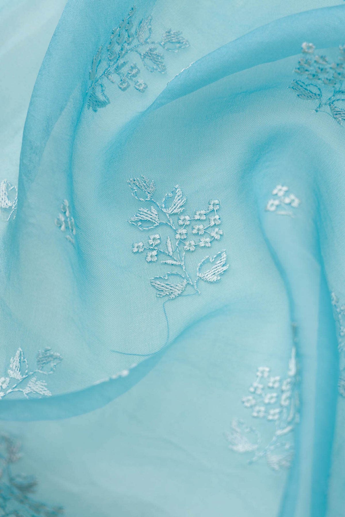 Passion Paradise Blue floral design saree from Embroidered Romance Collection by Nalli