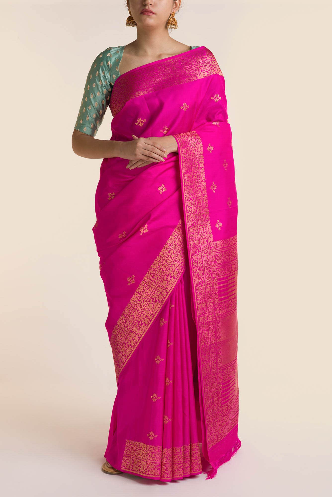 Pushpanjali-Pink Kanchipuram Silk Saree