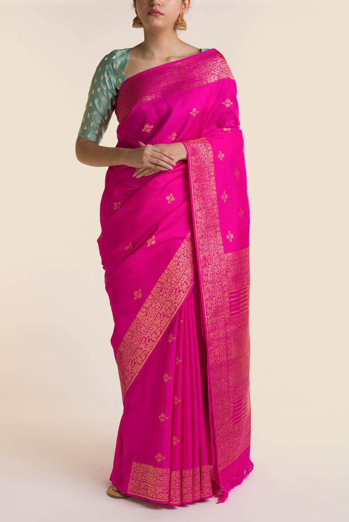 Pushpanjali-Pink Kanchipuram Silk Saree