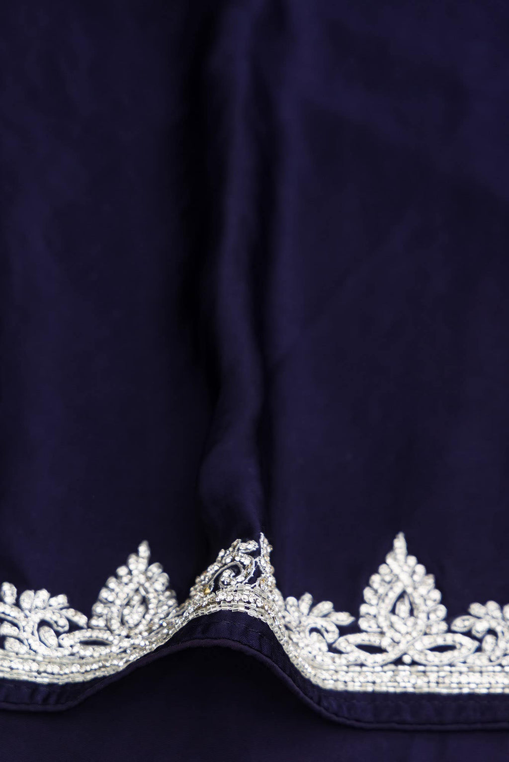 Navy Blue Blended Satin Saree