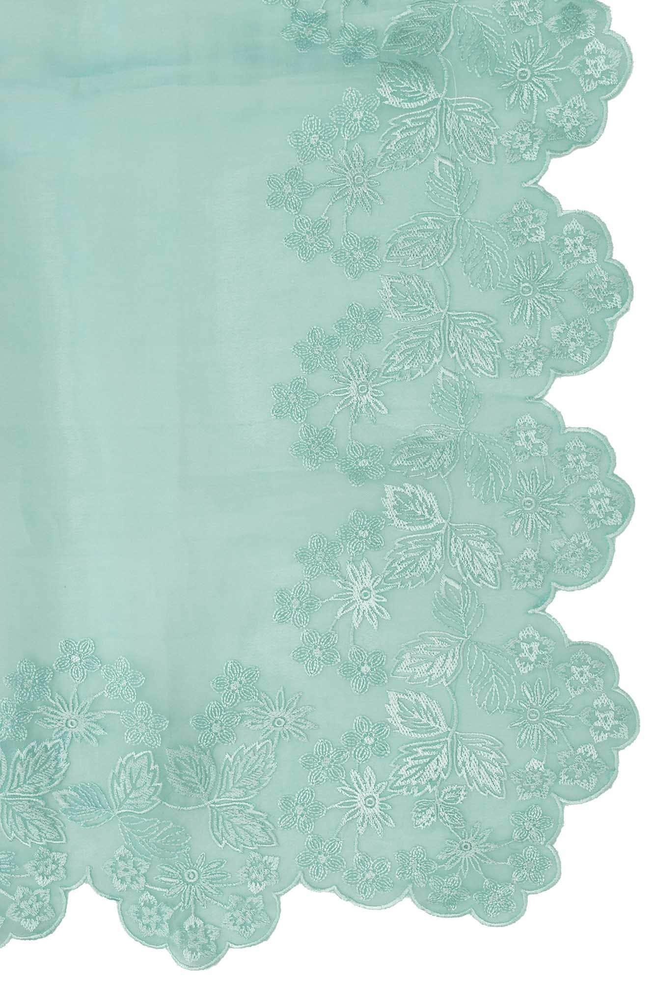 Forget-me-not Blue floral design saree from Embroidered Romance Collection by Nalli