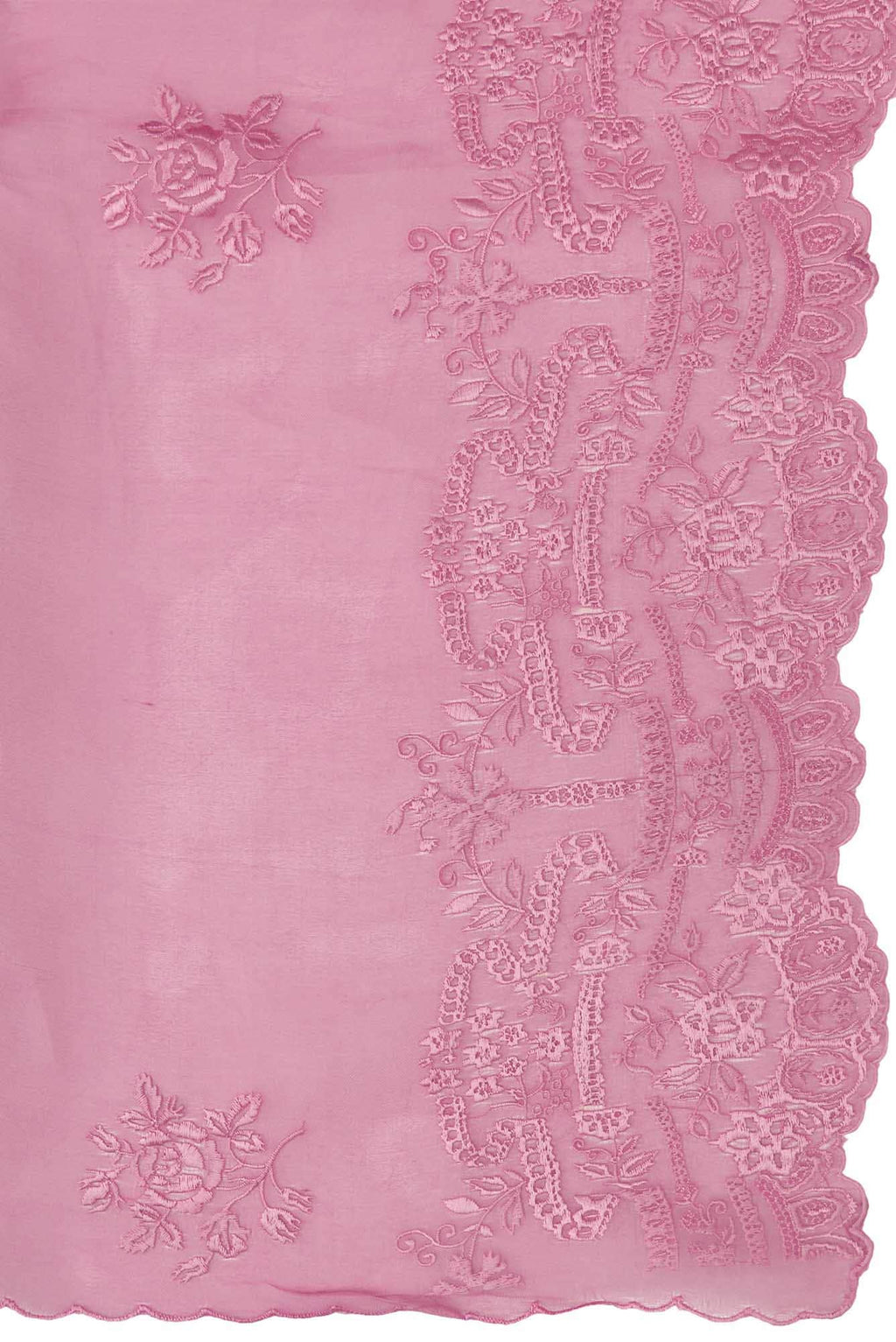 Romance of the Roses Pink floral design saree from Embroidered Romance Collection by Nalli