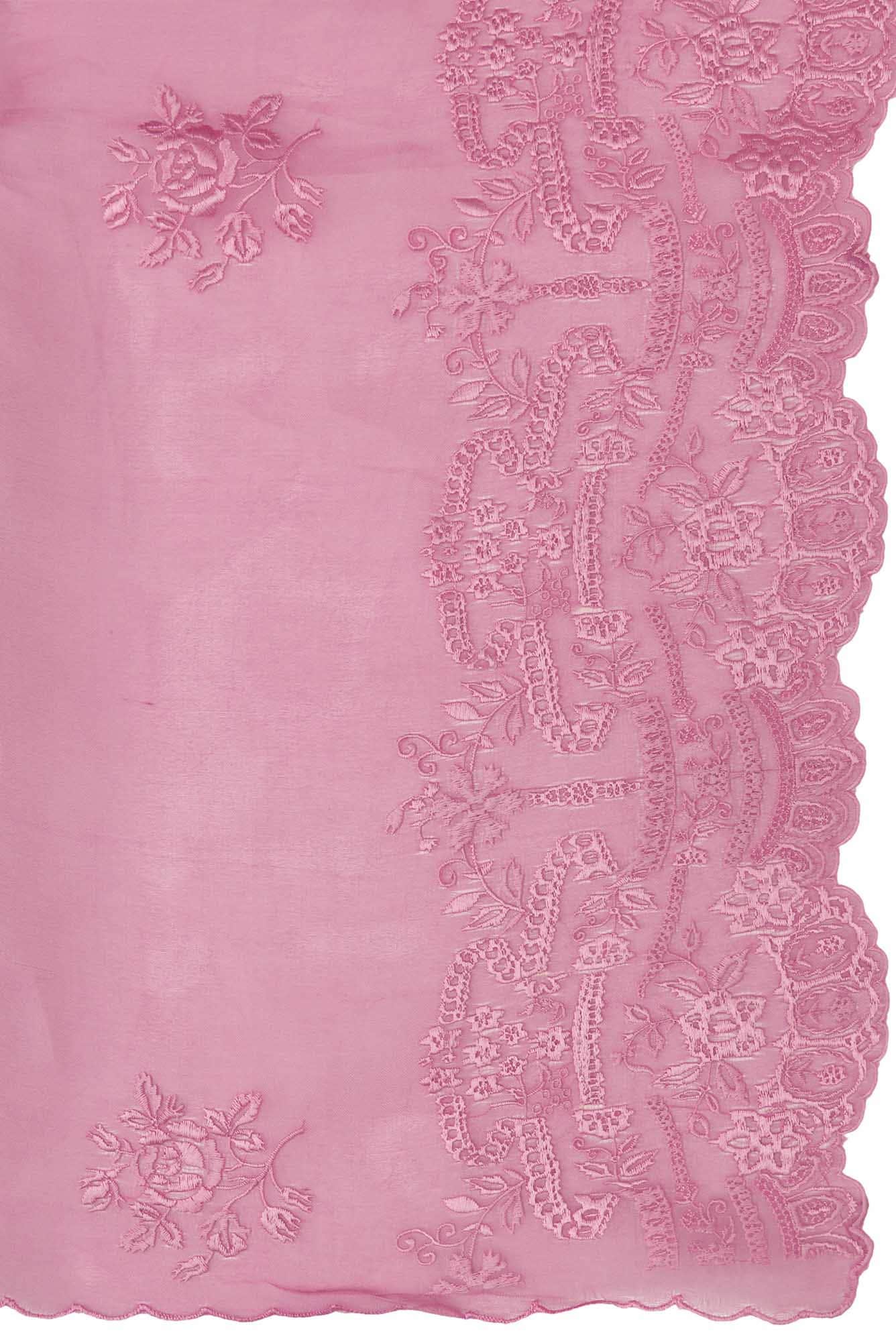 Romance of the Roses Pink floral design saree from Embroidered Romance Collection by Nalli