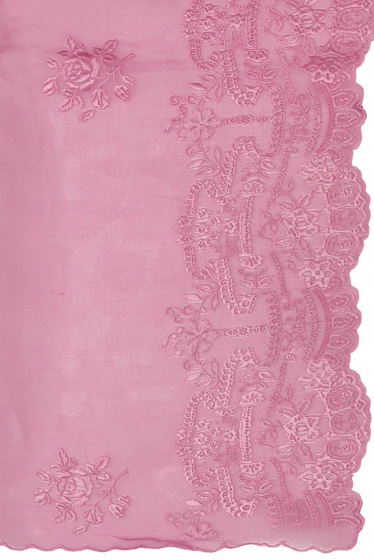Romance of the Roses Pink floral design saree from Embroidered Romance Collection by Nalli