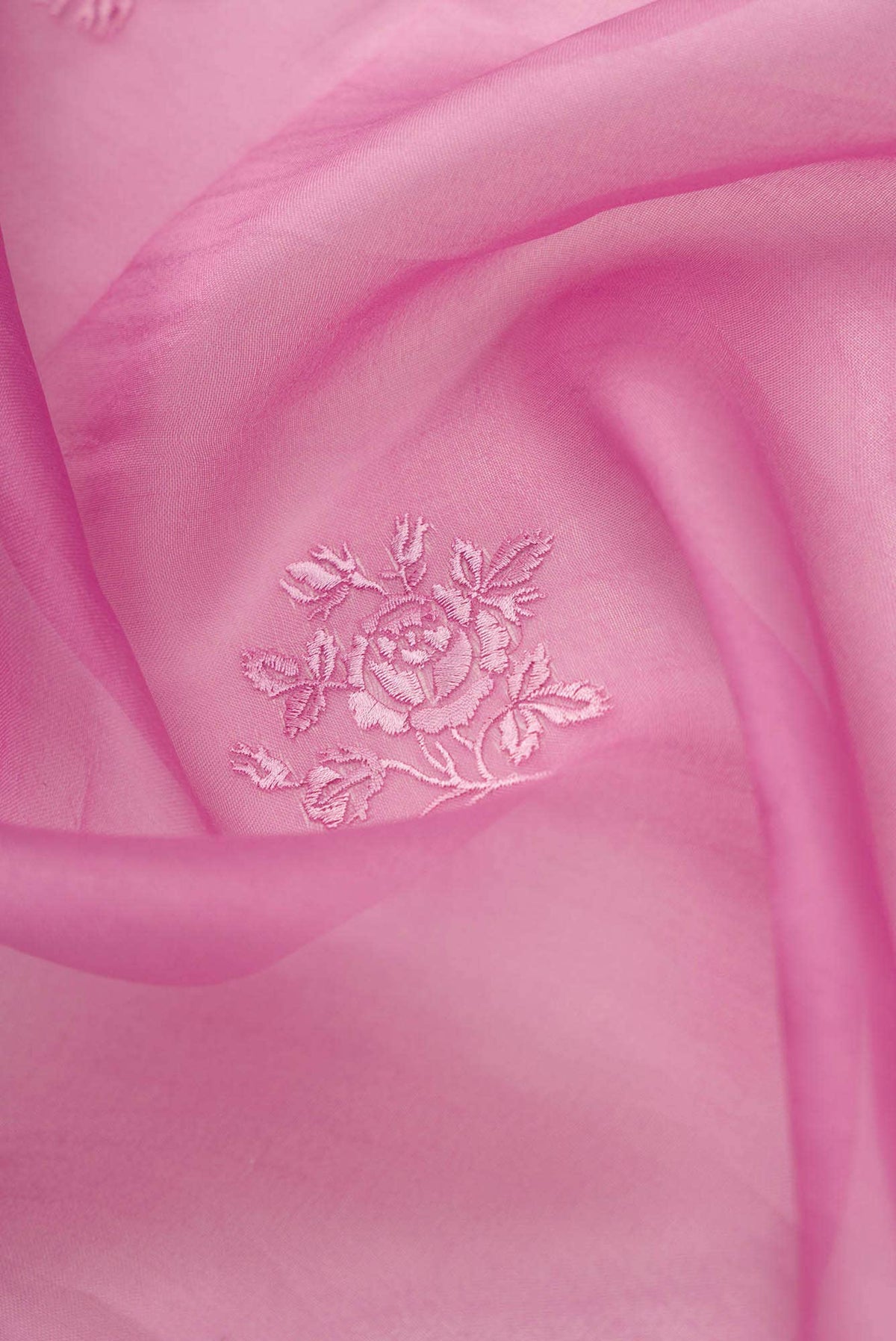 Romance of the Roses Pink floral design saree from Embroidered Romance Collection by Nalli