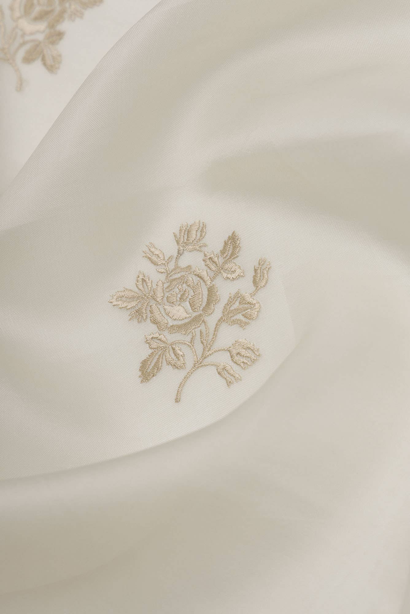 Romance of the Roses Cream floral design saree from Embroidered Romance Collection by Nalli