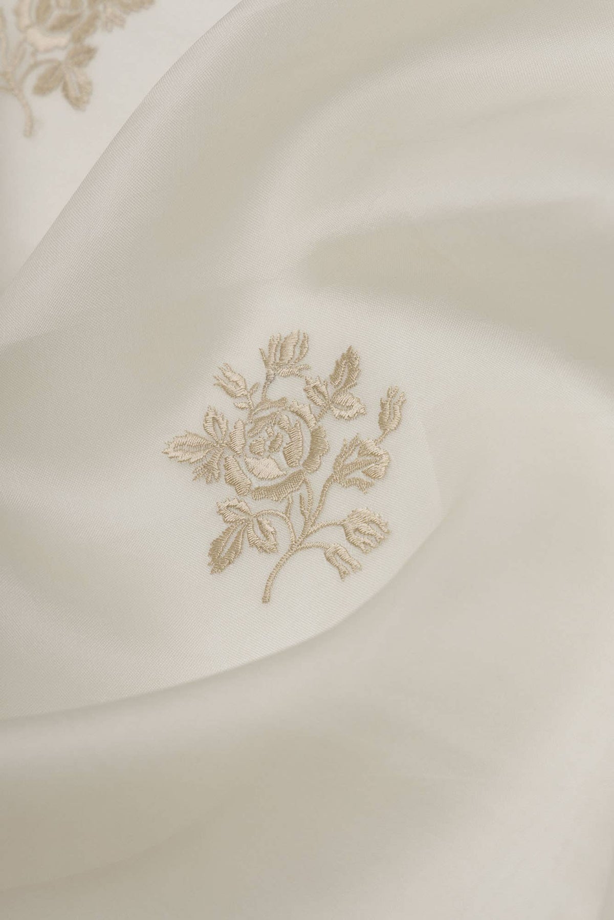 Romance of the Roses Cream floral design saree from Embroidered Romance Collection by Nalli