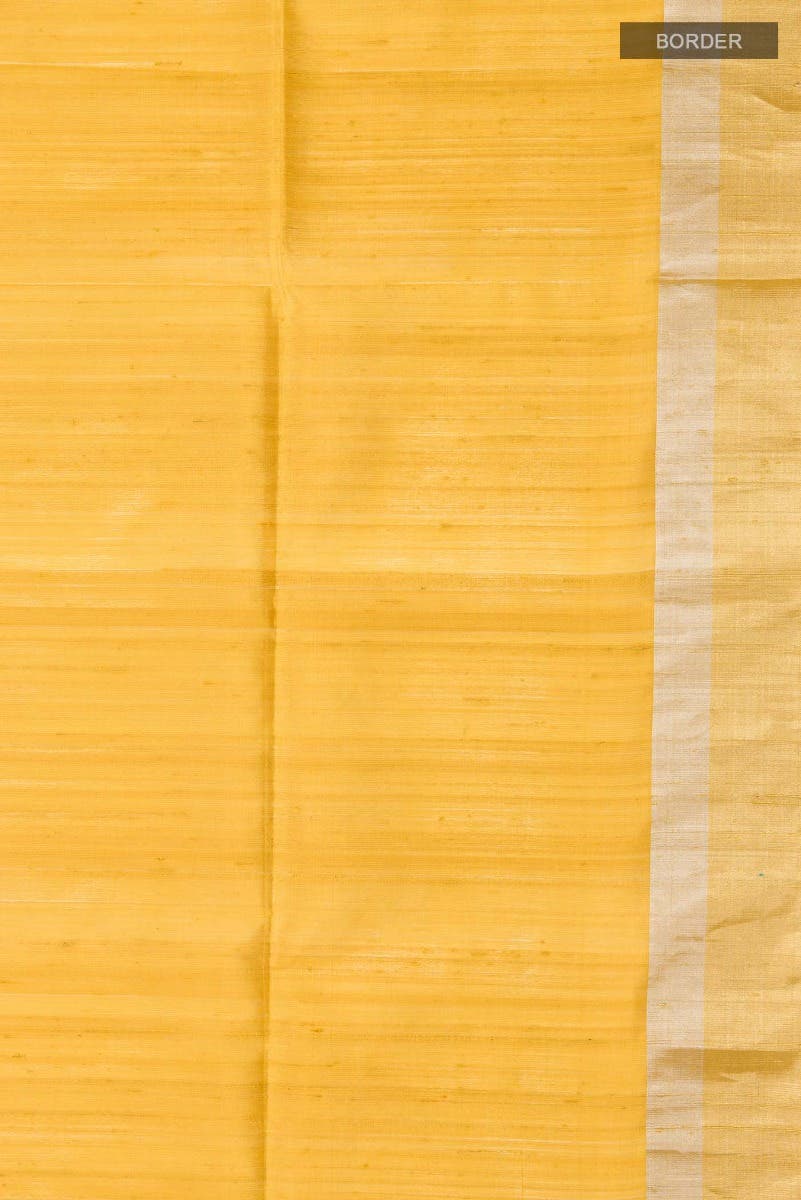 Yellow Raw Silk Saree