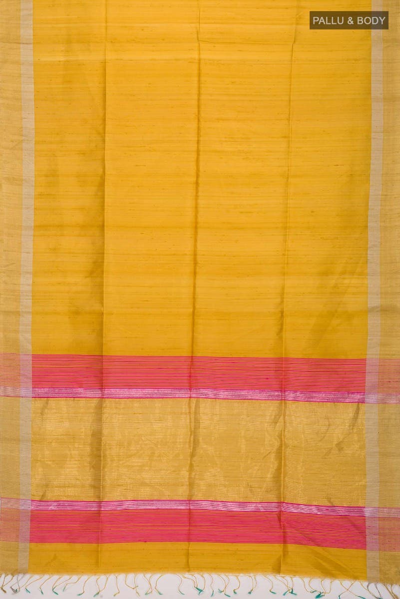 Yellow Raw Silk Saree