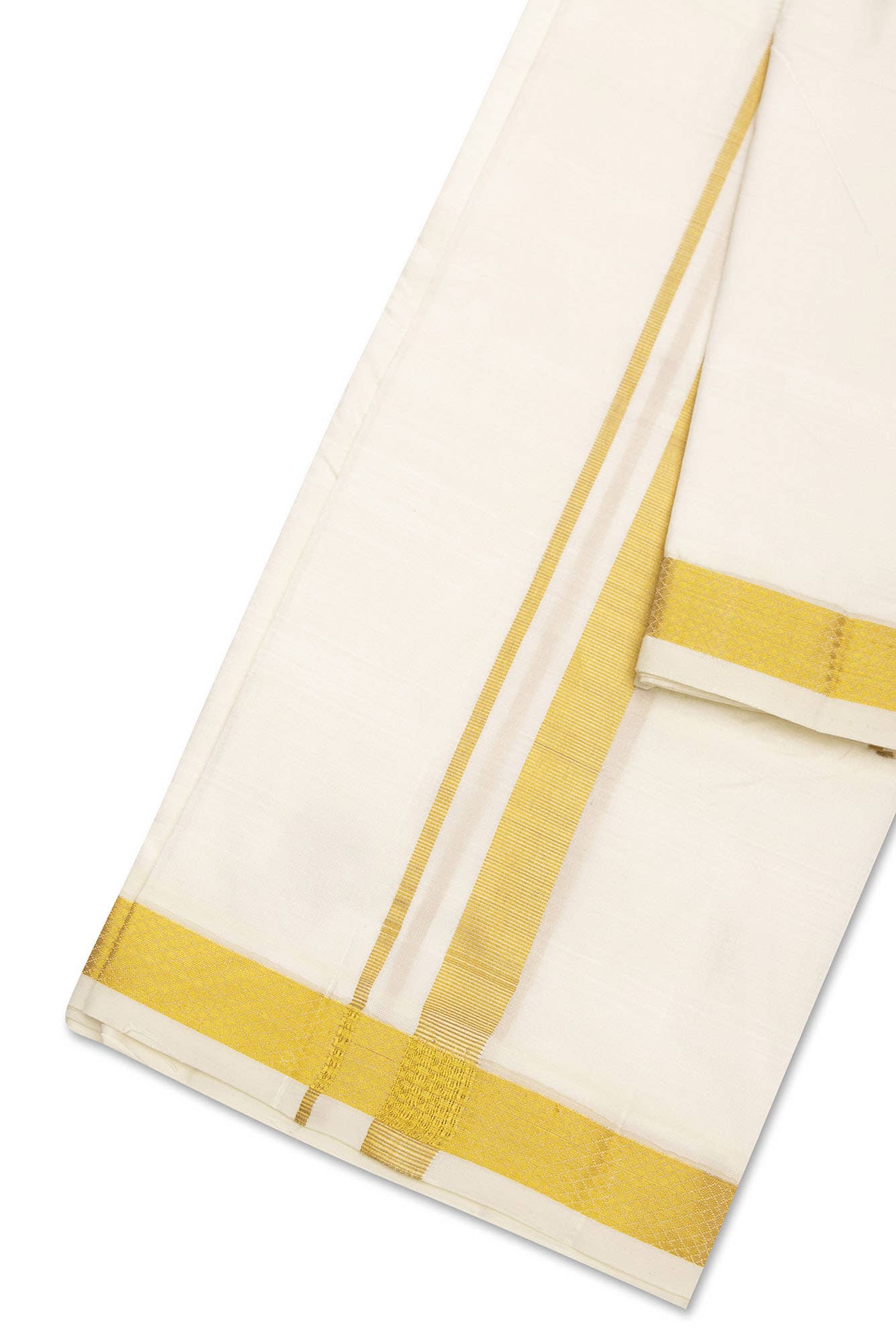 Cream Silk Dhoti 8 Muzham Dhoti