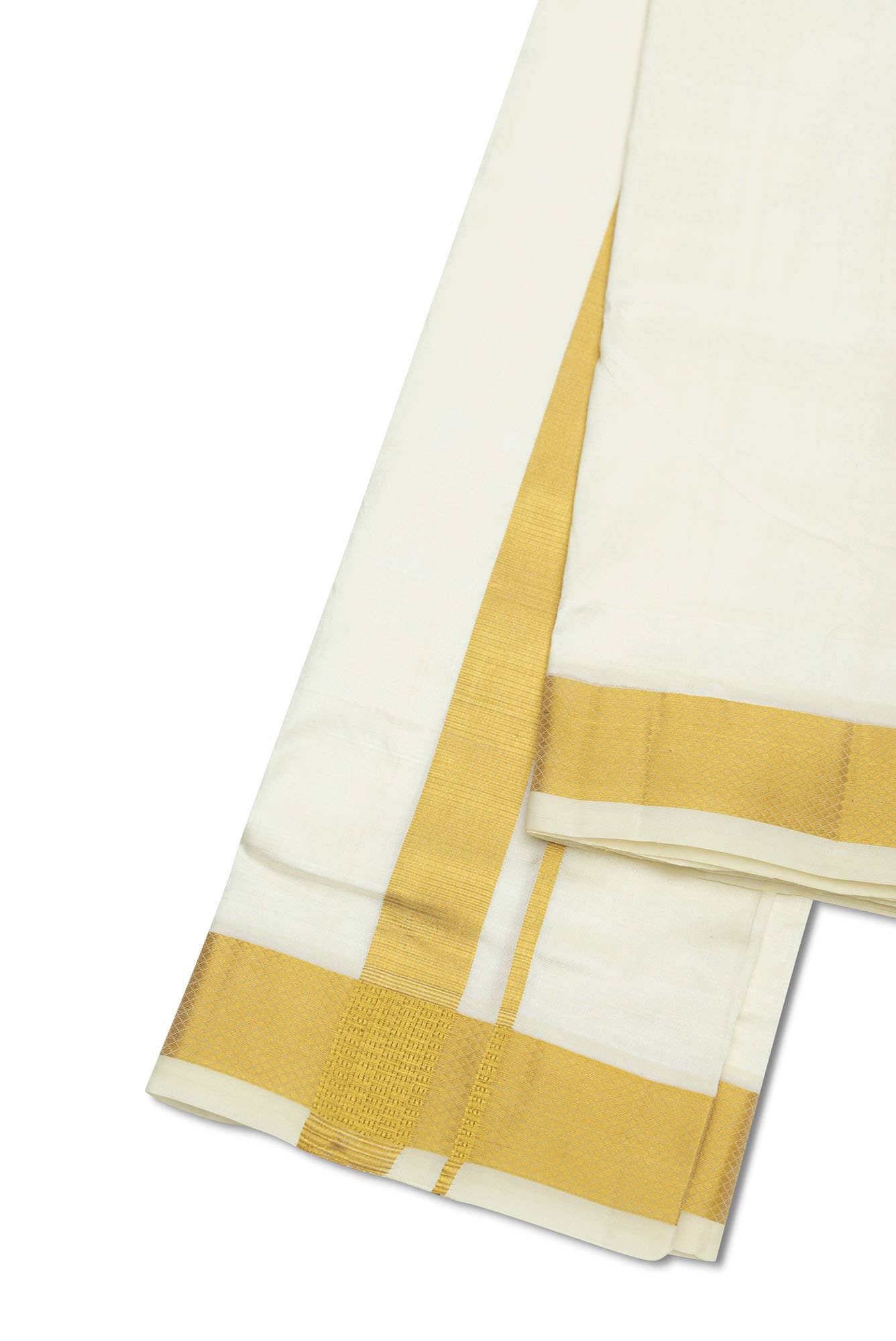 Cream Silk Dhoti 8 Muzham Dhoti