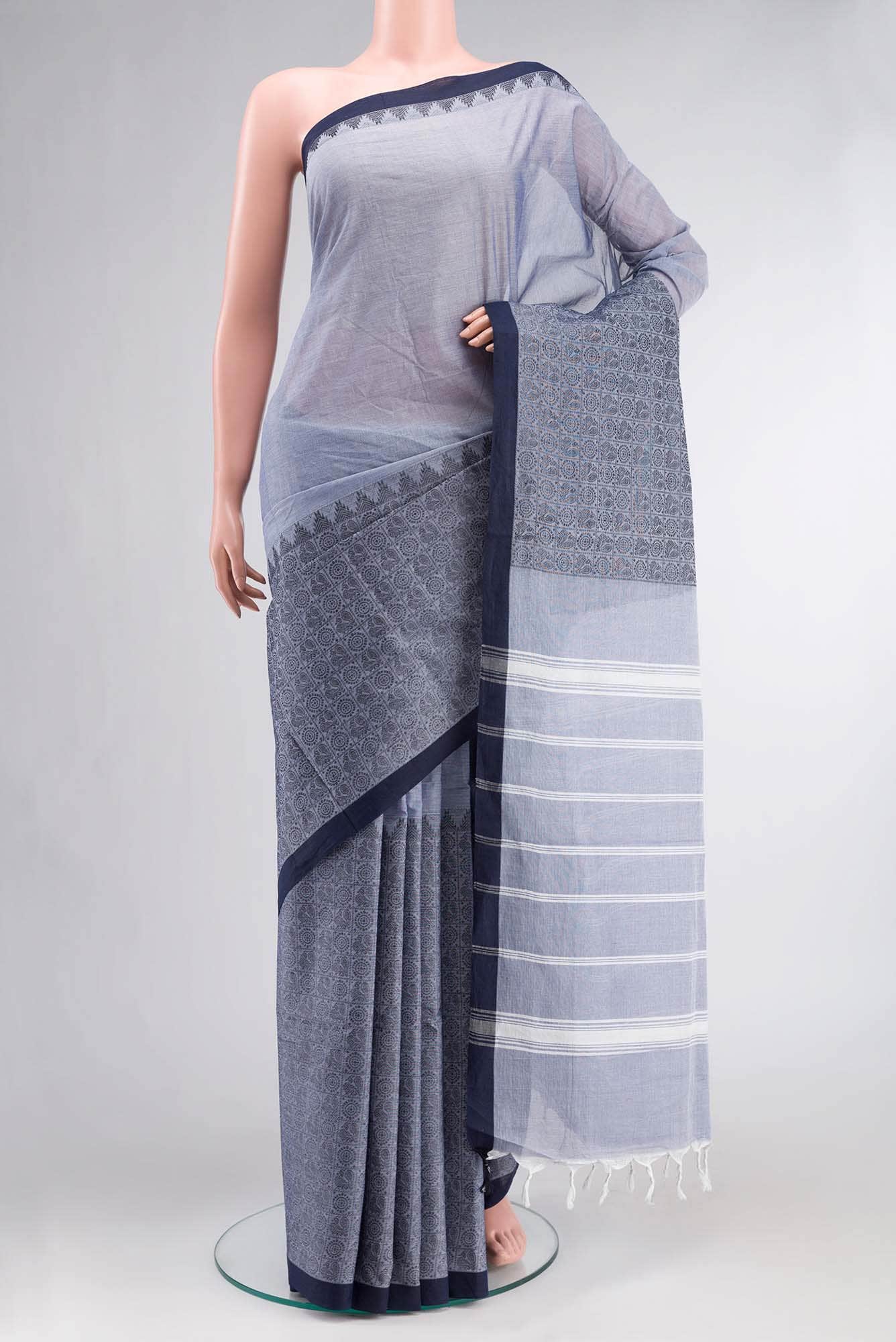 Blue Chettinad Cotton Saree