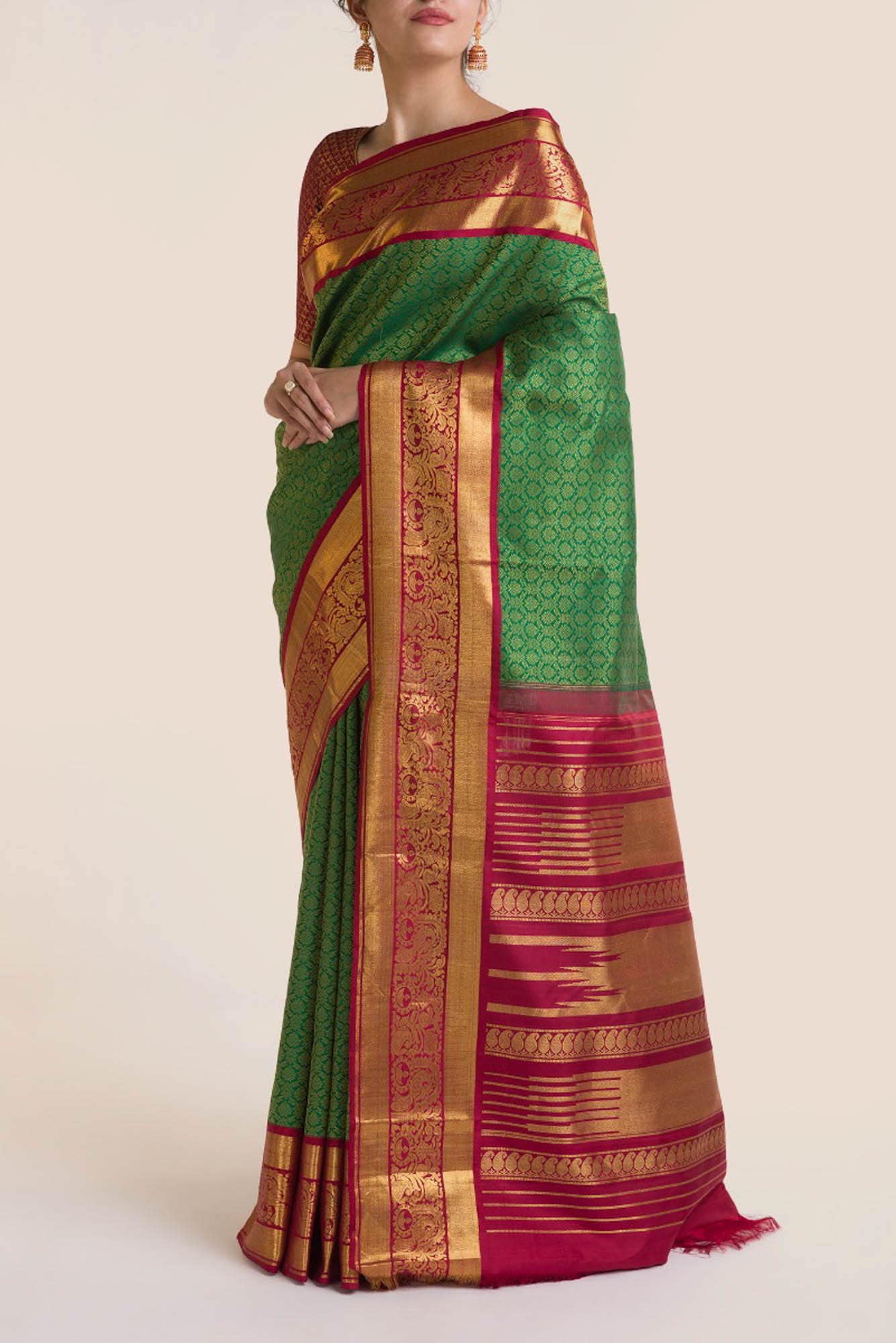 Mayil-Green Kanchipuram Silk Saree