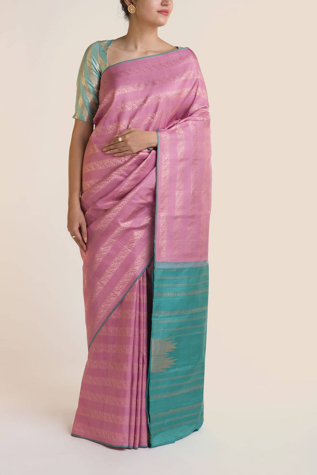 Nayantara-Pink Kanchipuram Silk Saree