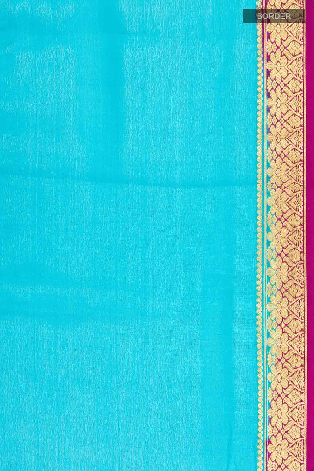 Blue Mysore Crepe Saree