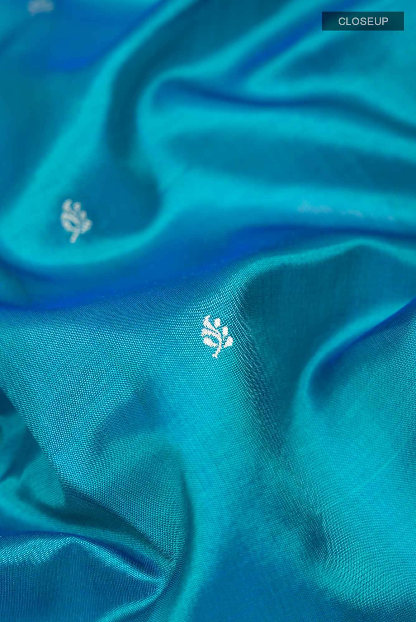 Blue Banarasi Katan Silk Saree