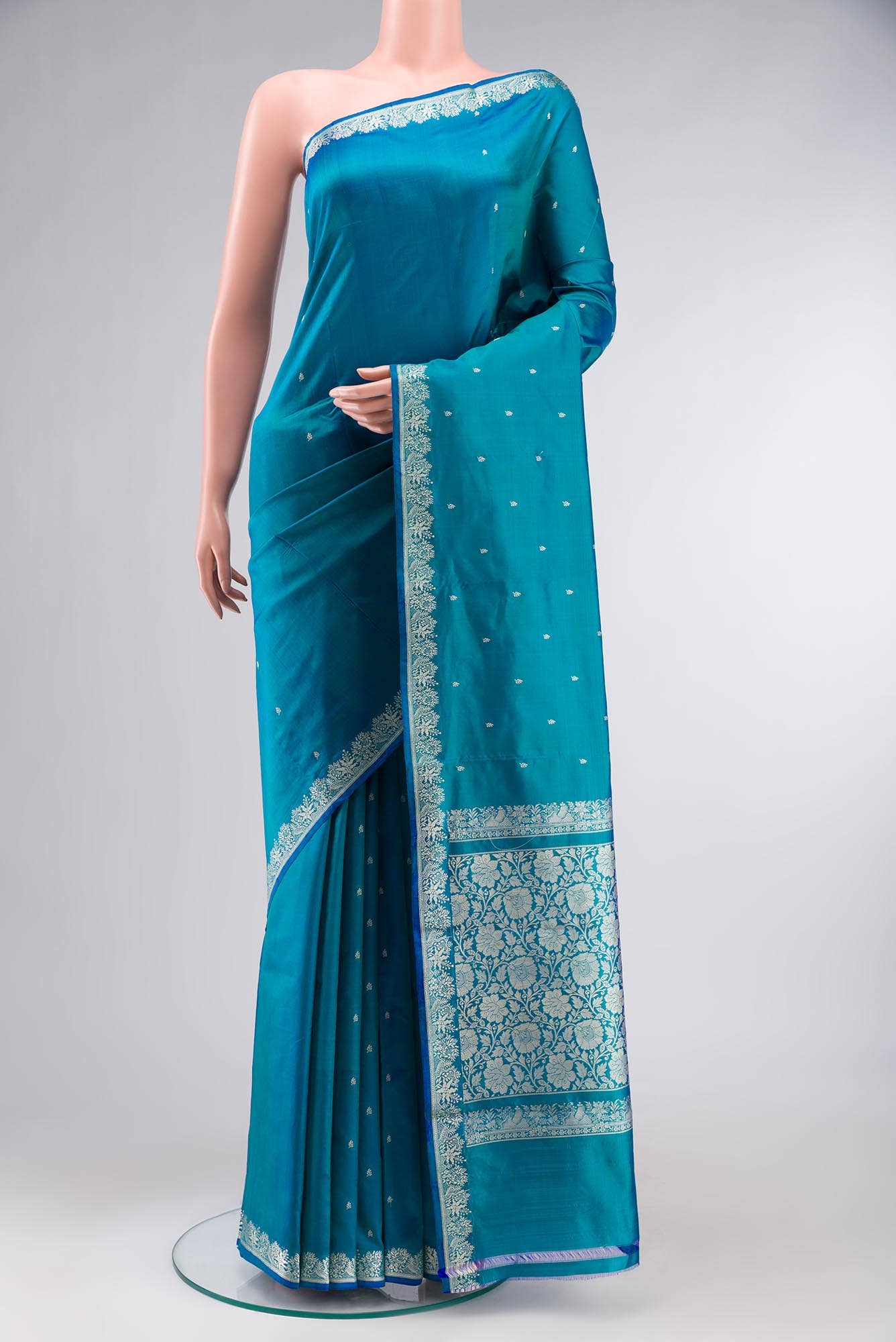 Blue Banarasi Katan Silk Saree