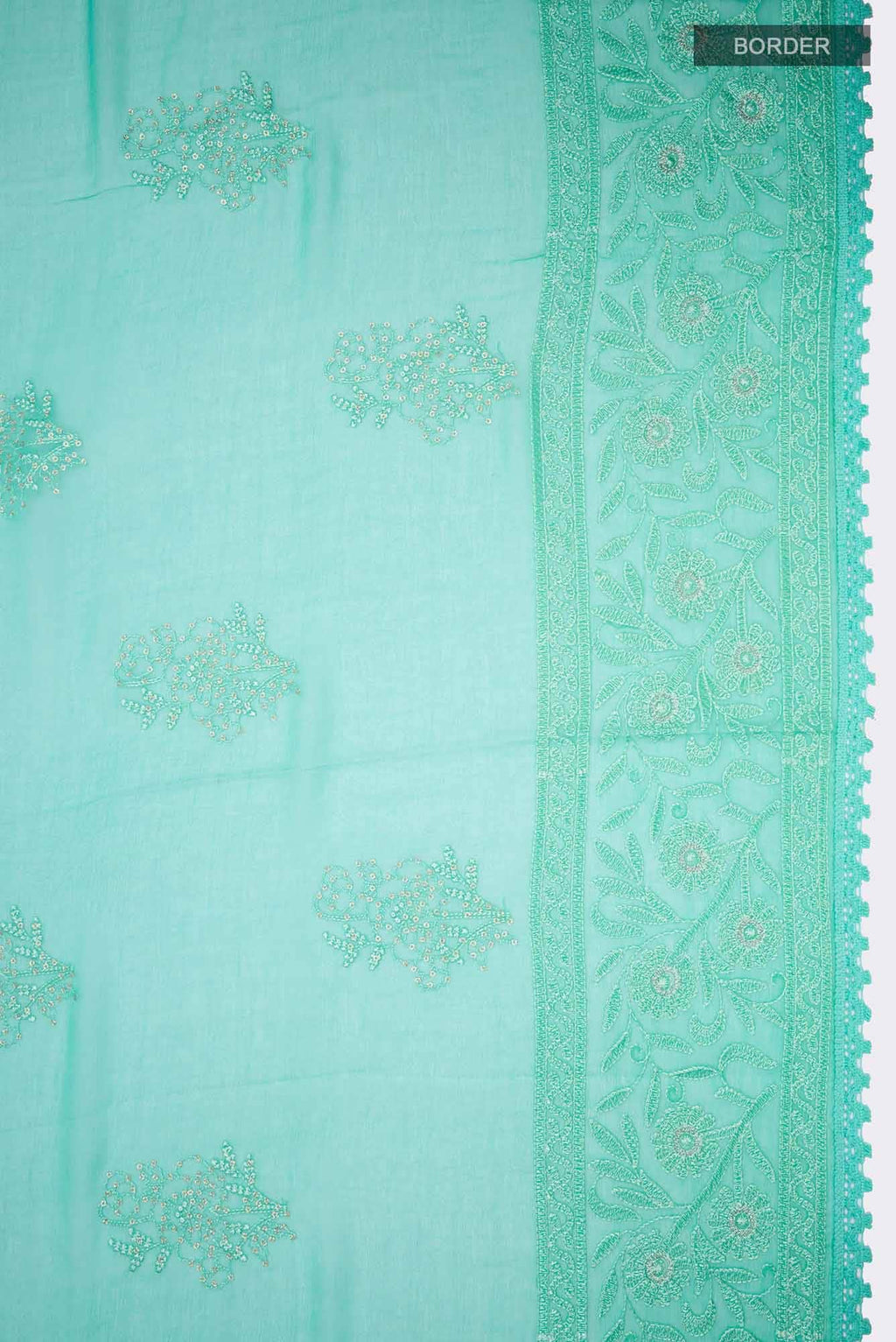 Green Blended Chiffon Saree