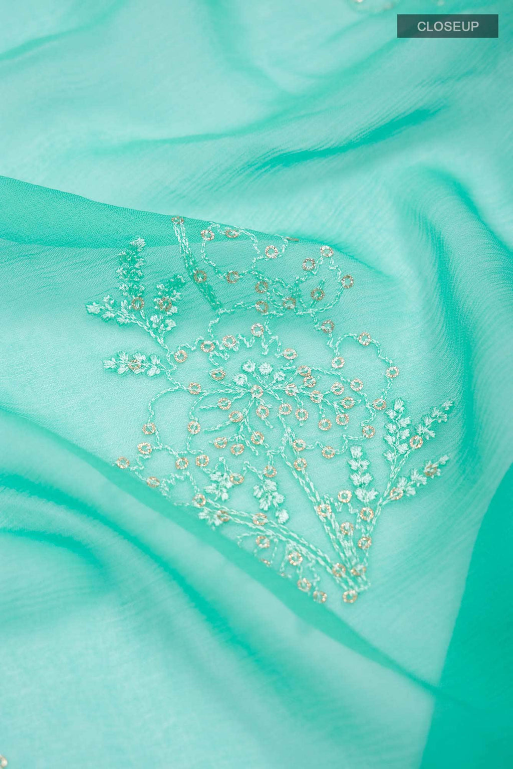 Green Blended Chiffon Saree