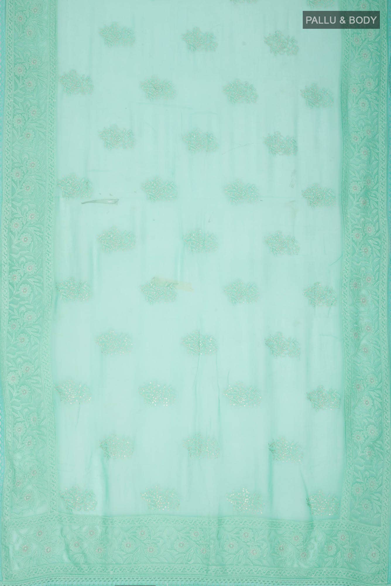 Green Blended Chiffon Saree