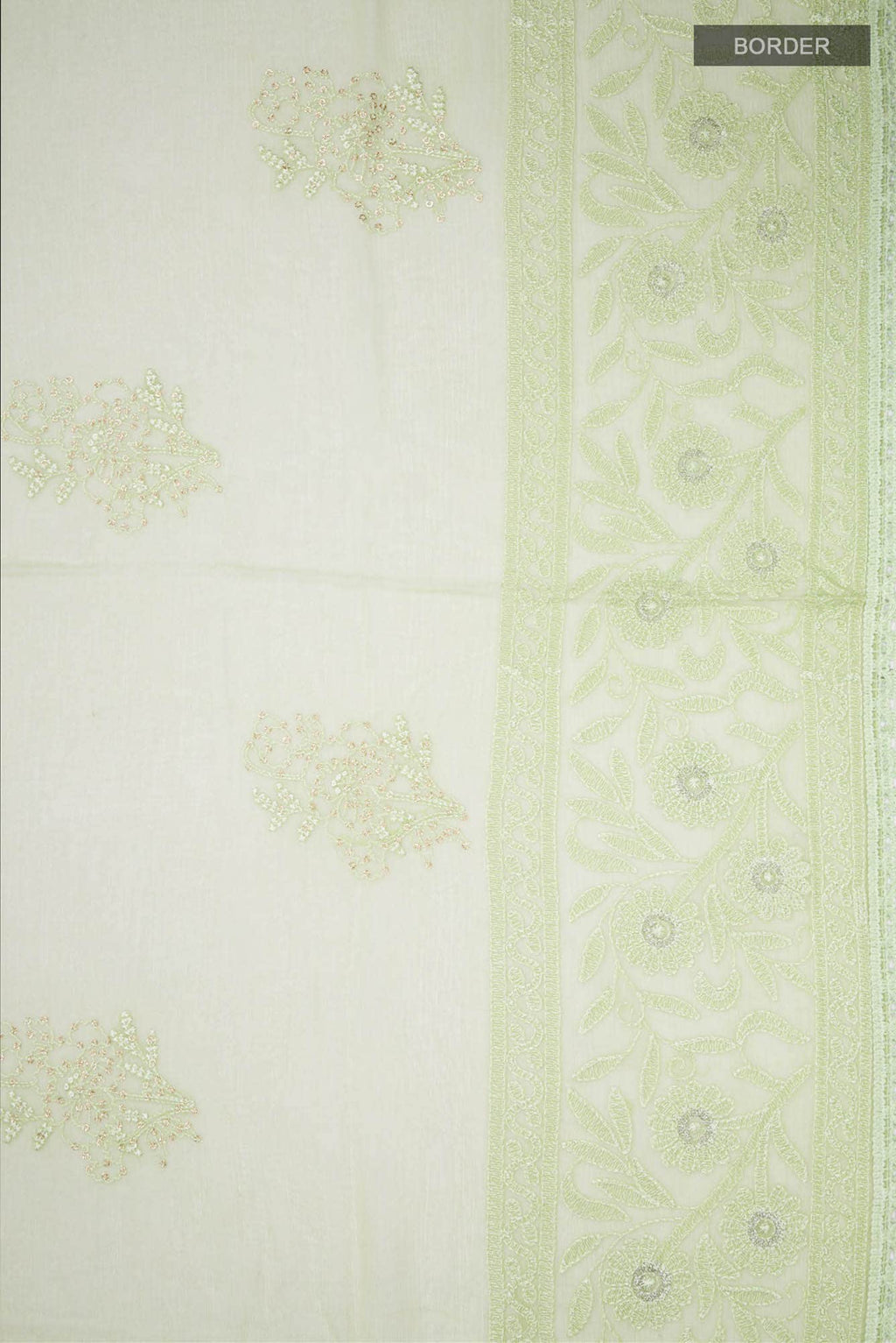 Green Blended Chiffon Saree