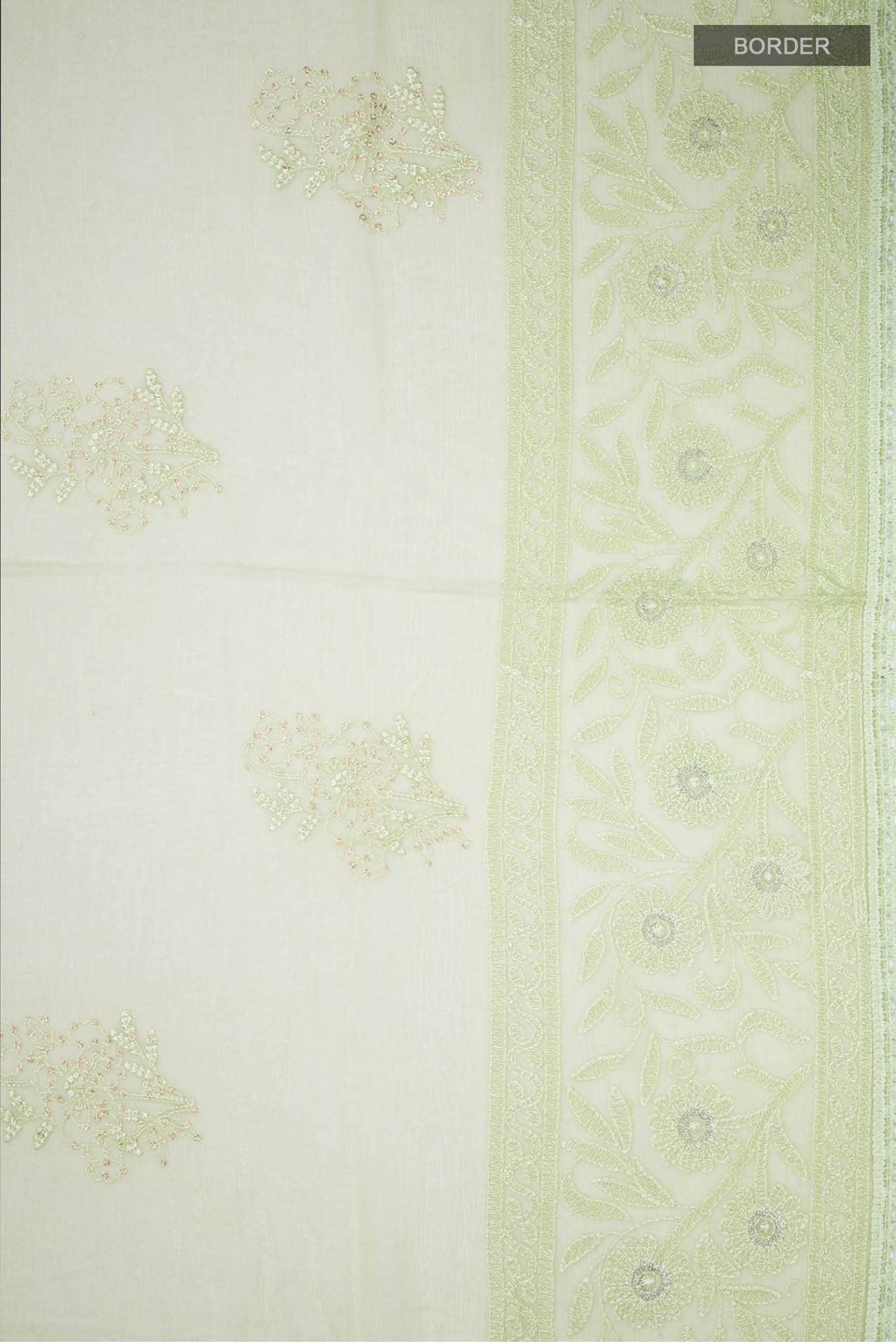 Green Blended Chiffon Saree