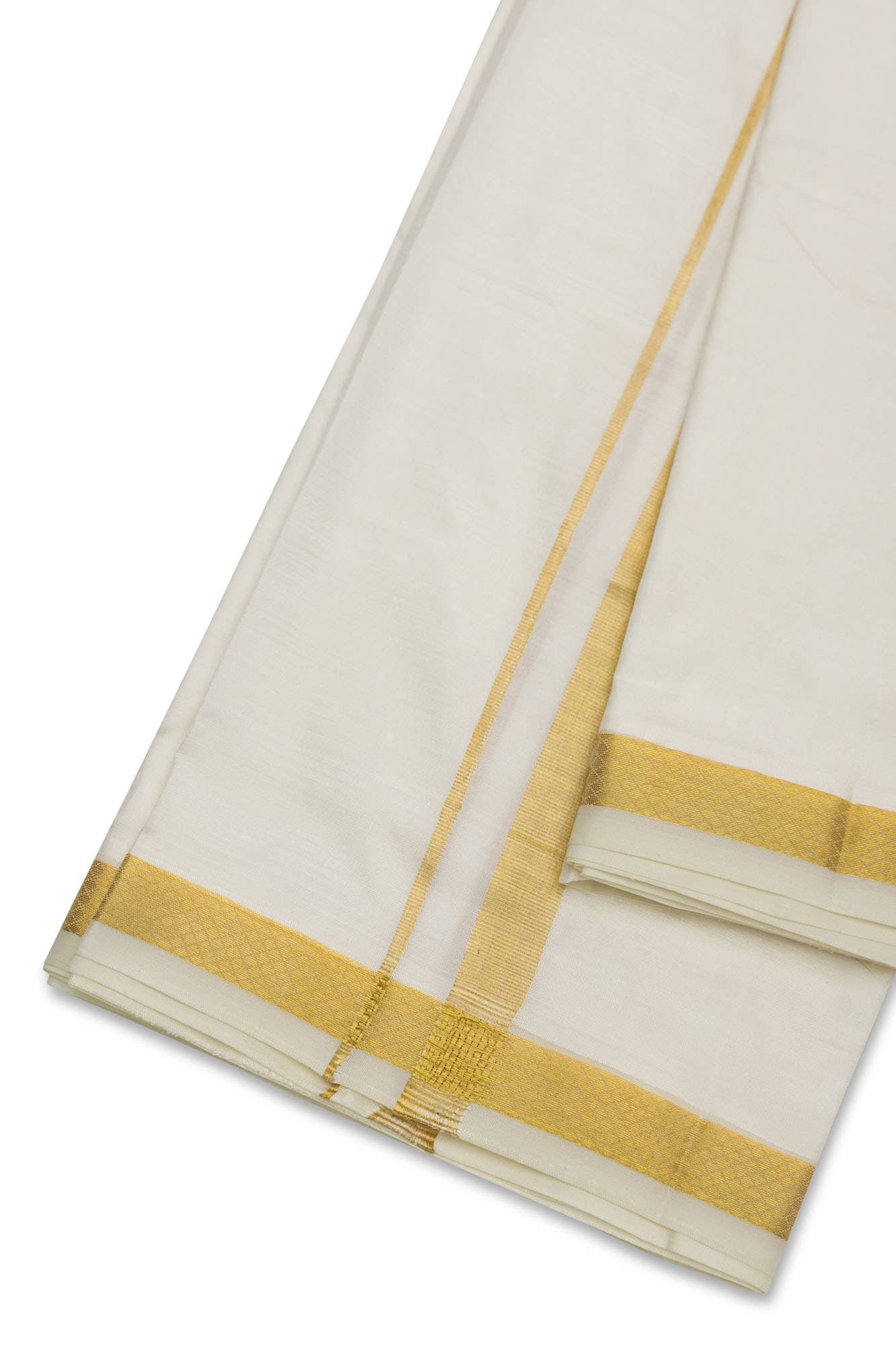 Cream Silk Dhoti 8 Muzham Dhoti