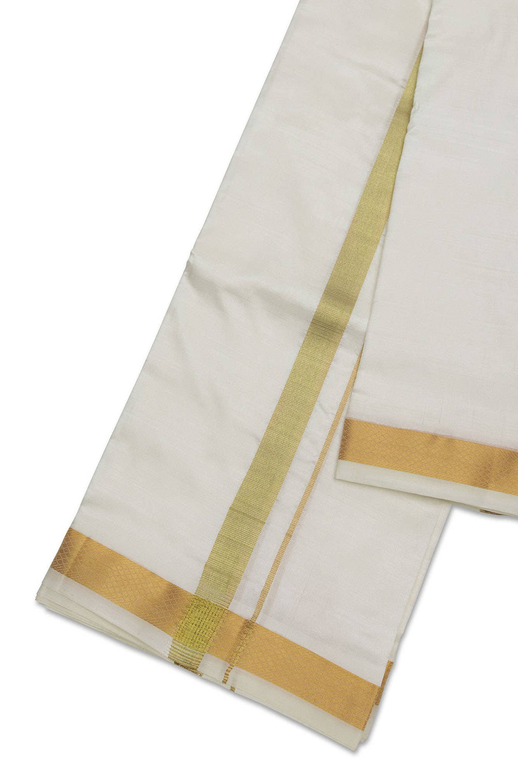 Cream Silk Dhoti 8 Muzham Dhoti