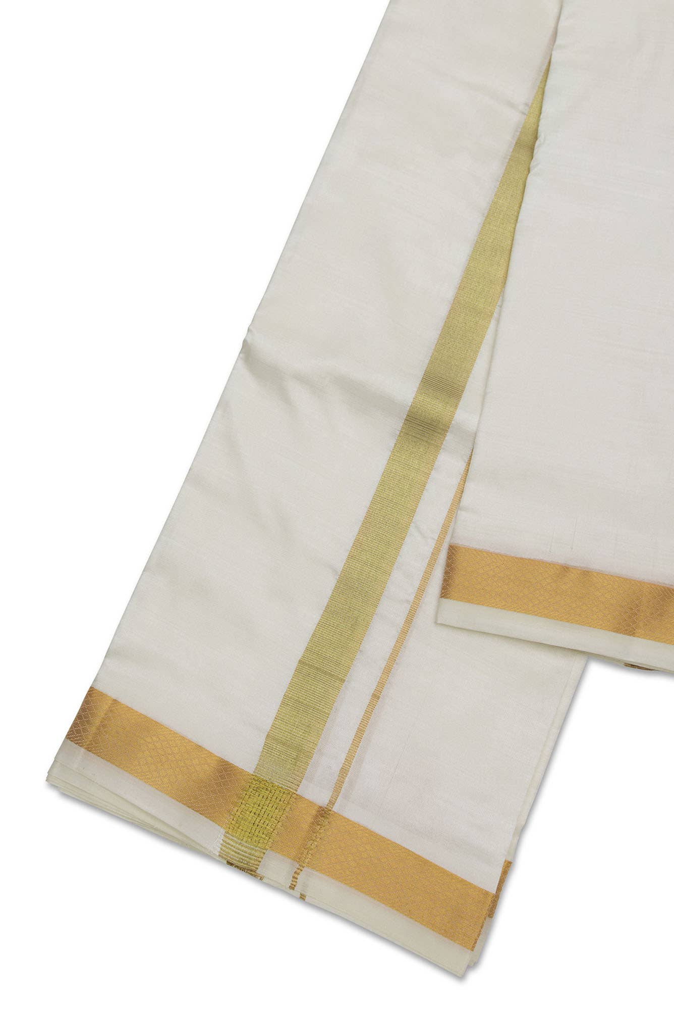 Cream Silk Dhoti 8 Muzham Dhoti