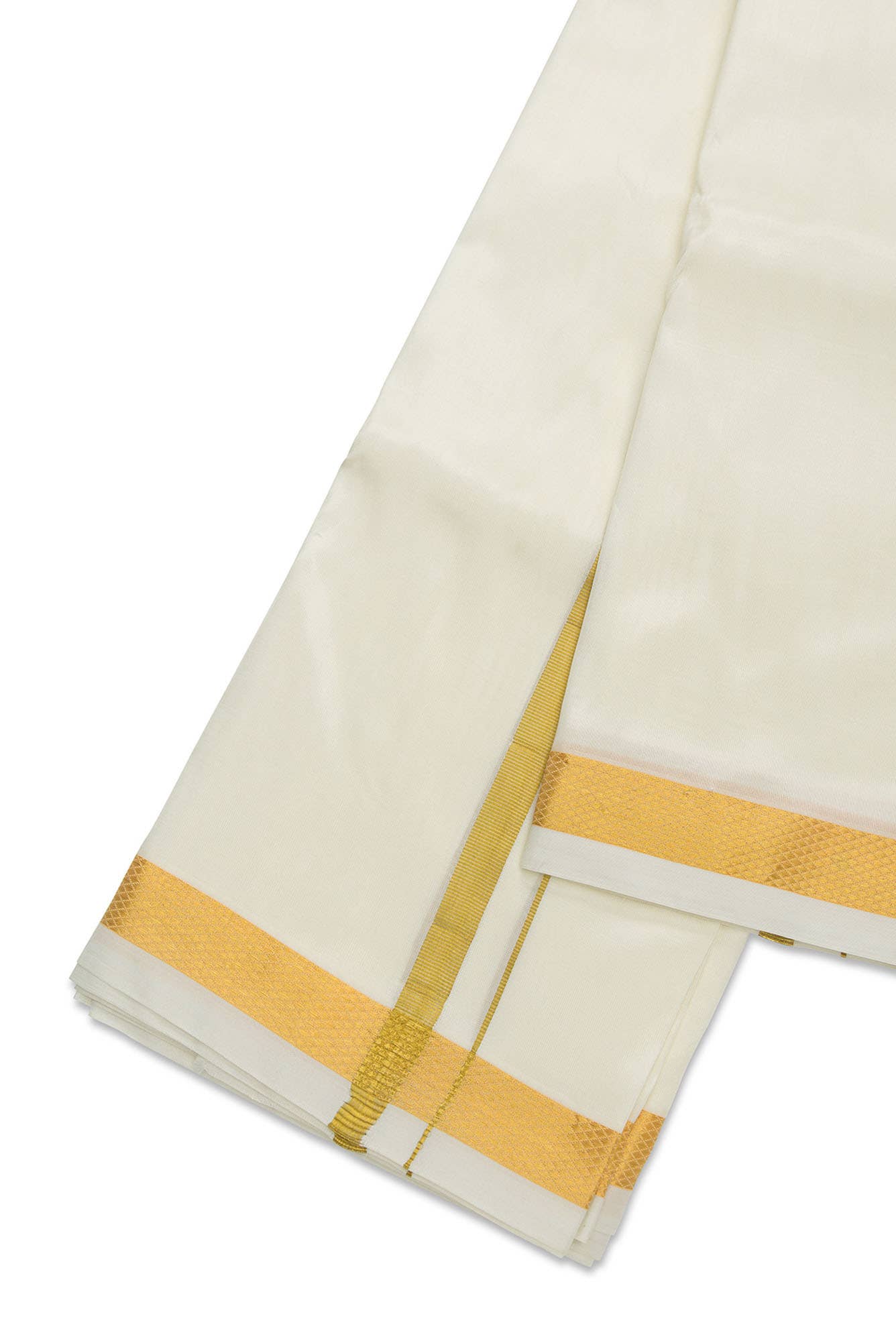Cream Silk Dhoti 8 Muzham