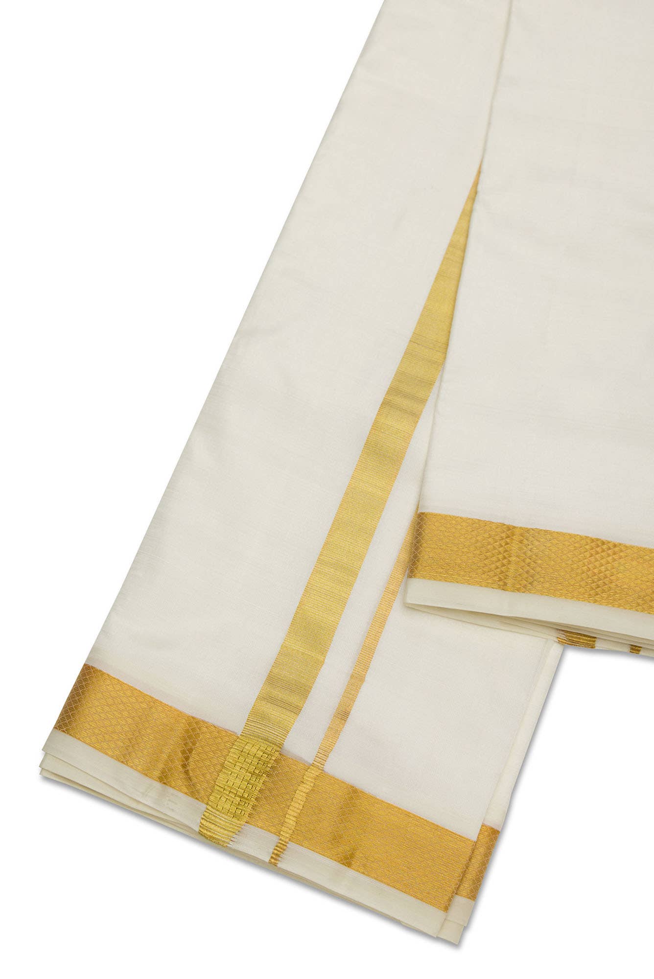 Cream Silk Dhoti 8 Muzham Dhoti