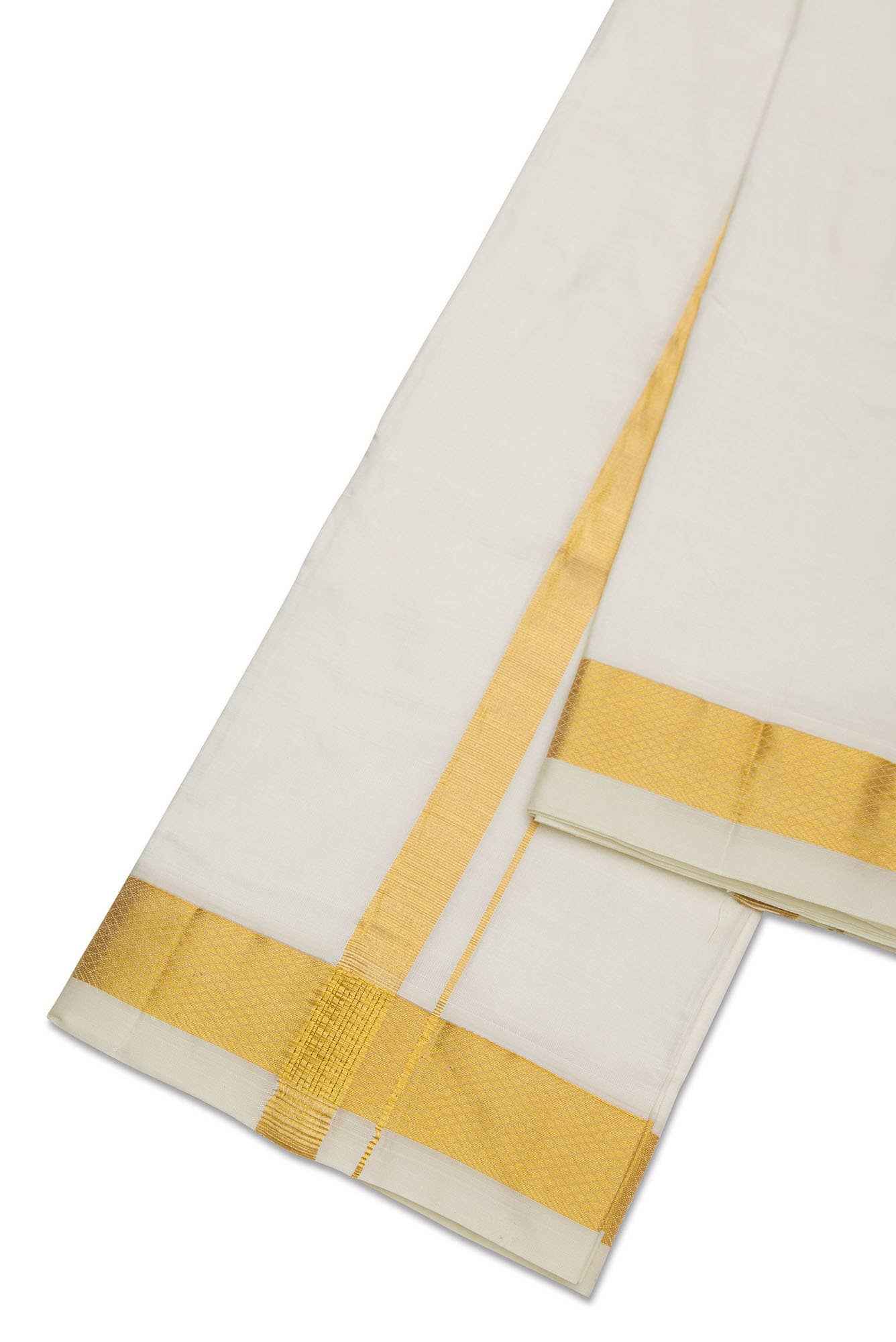 Cream Silk Dhoti 8 Muzham Dhoti