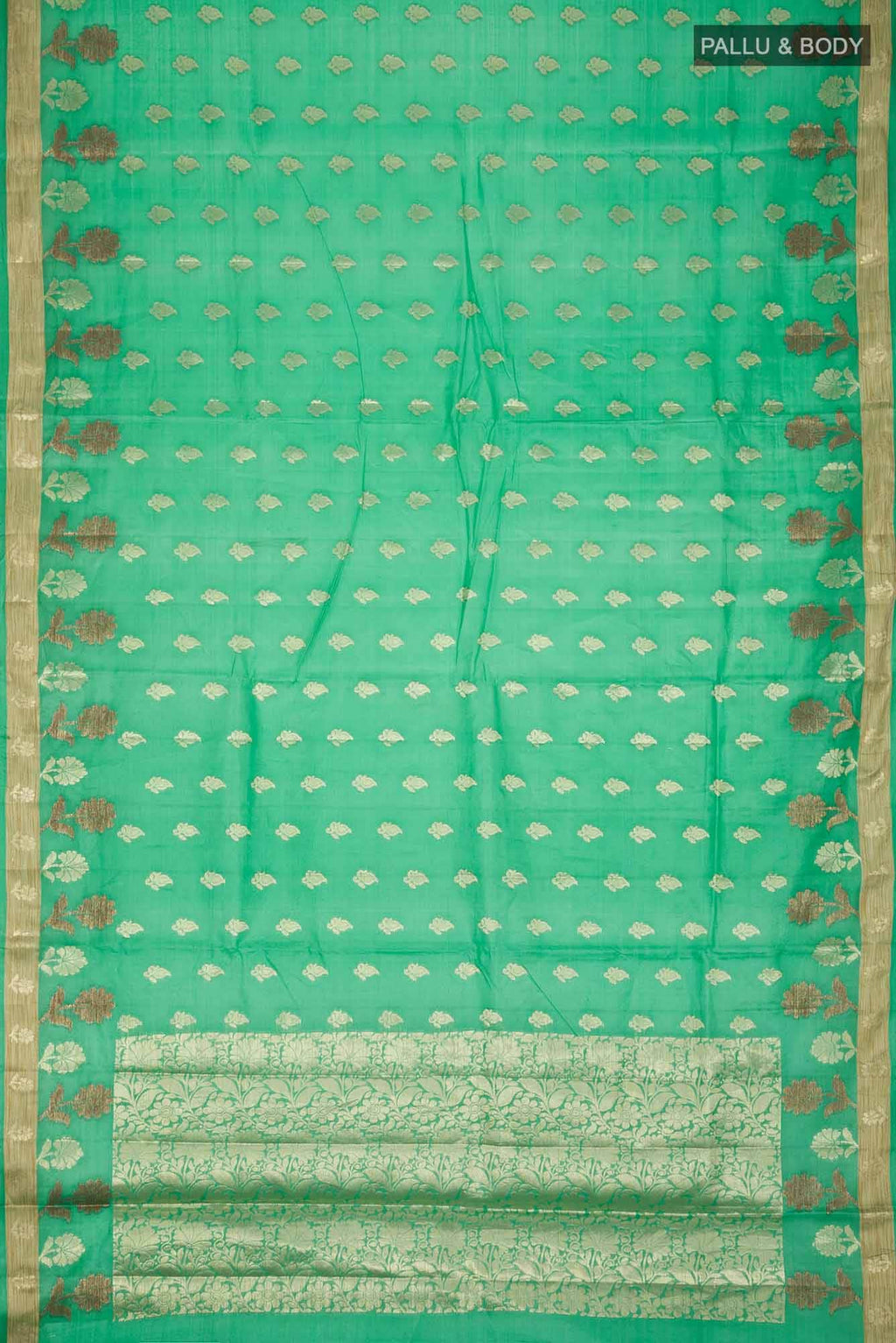 Green Banarasi Tussar Silk Saree